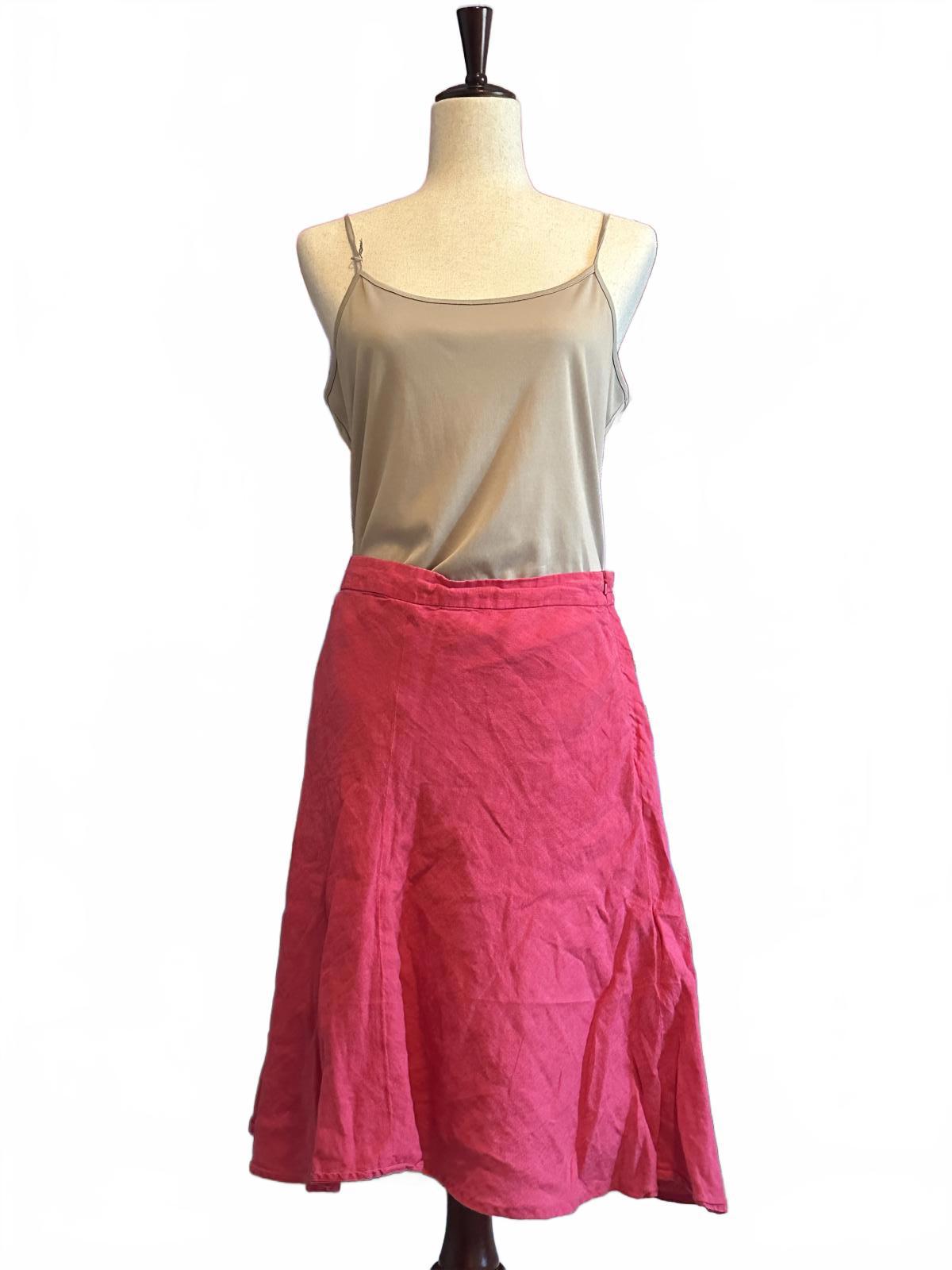 Banana Republic Pink Linen A-Line Skirt Size 12