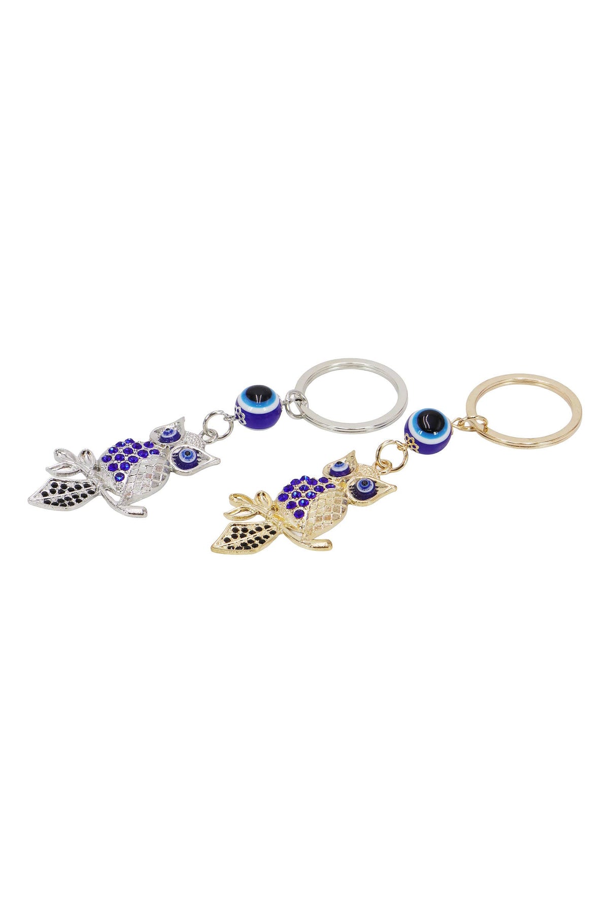 Evil Eye Owl Bling Rhinestone Metal Key Chain: ASSORTED / ONE SIZE