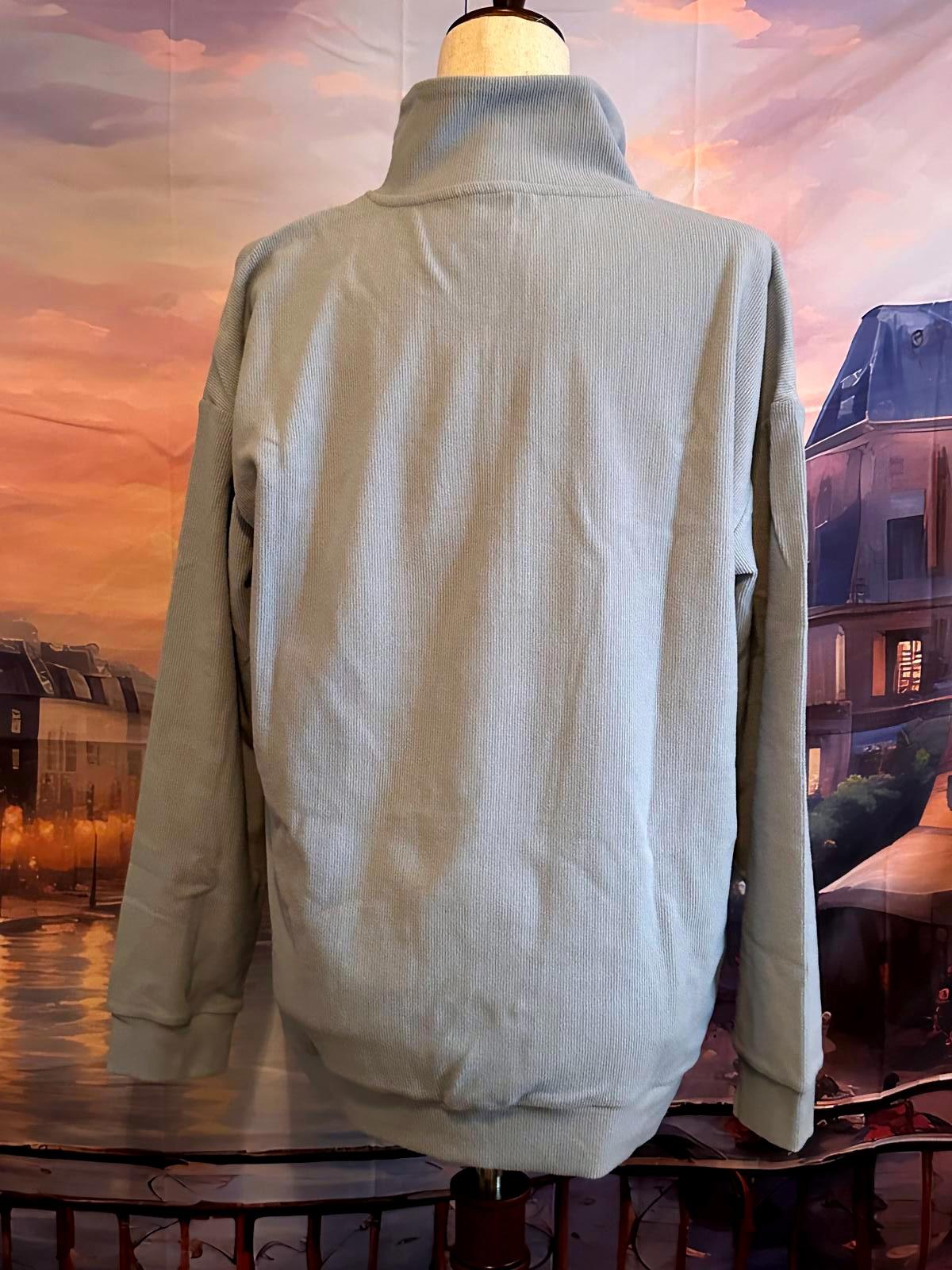 Marc New York Women Light Blue Half-Zip Sweatshirt M