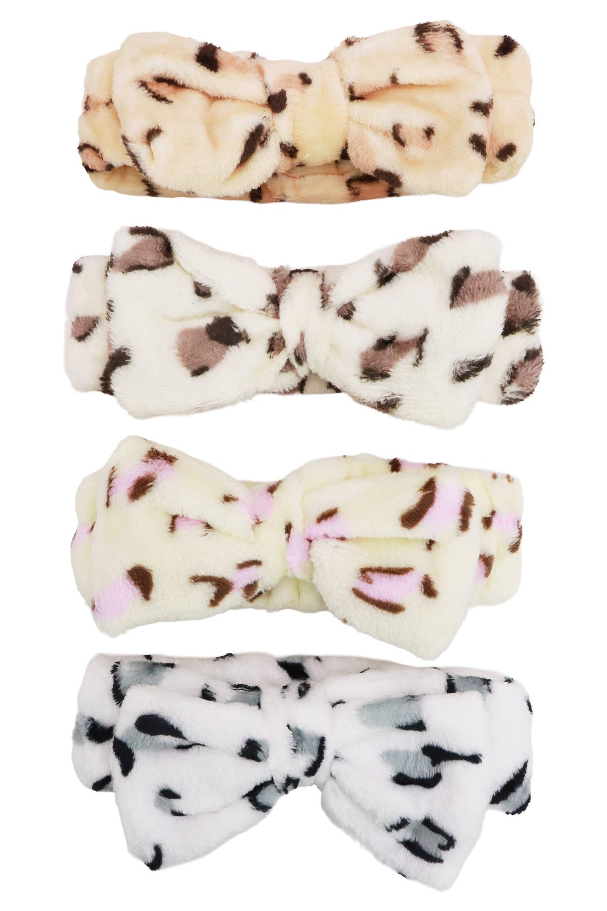 Leopard Polka Dot Solid Mix Fuzzy Spa Headband: ASSORTED / ONE SIZE