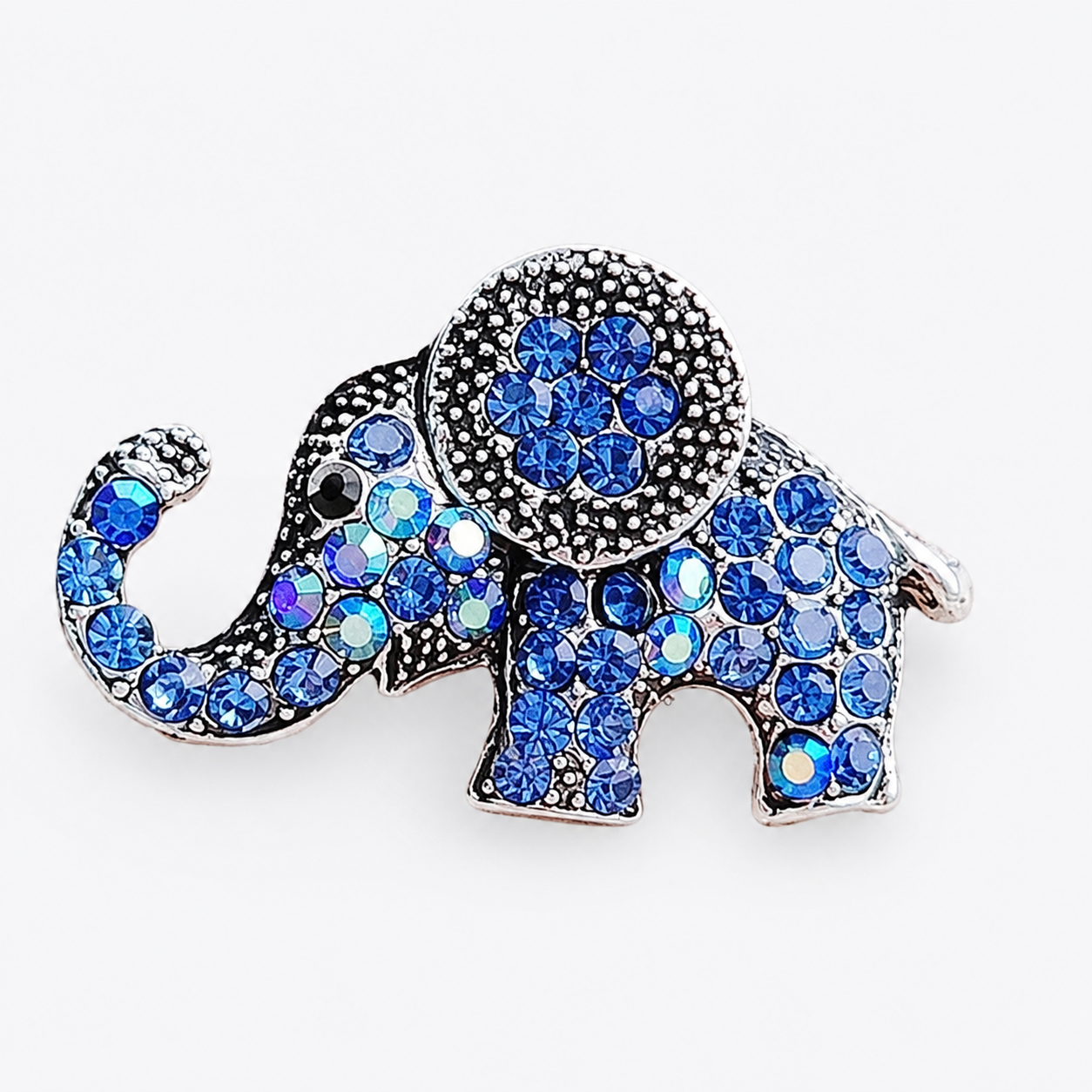 Ornate Crystal Elephant Statement Brooch Pin: A1