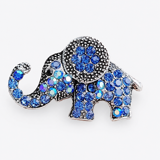 Ornate Crystal Elephant Statement Brooch Pin: A1