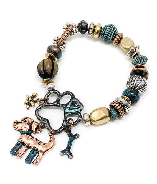 ( A474 )  PET LOVERS  BEAD BRACELET