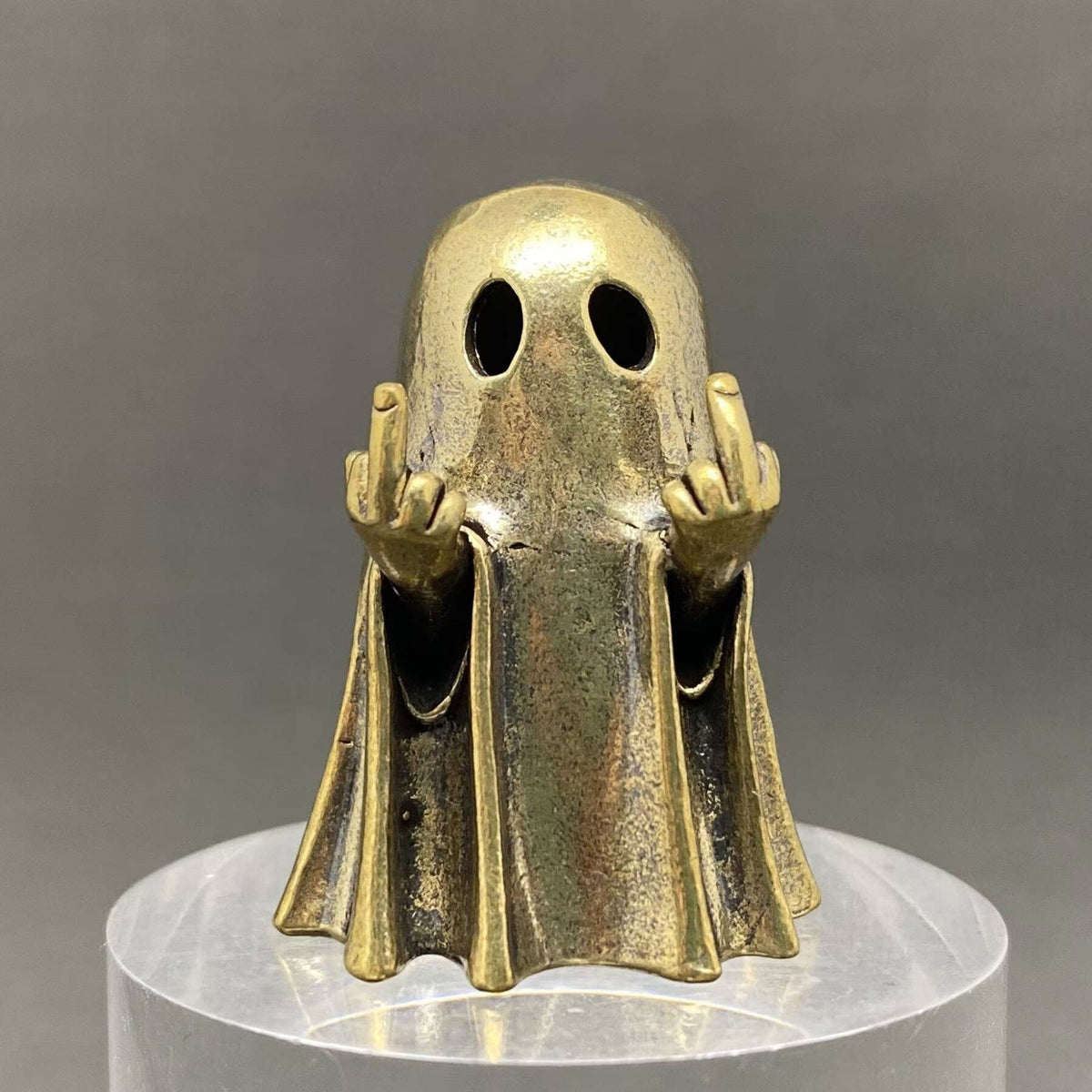 Middle Finger Ghost Brass Crafts Desktop Ornaments