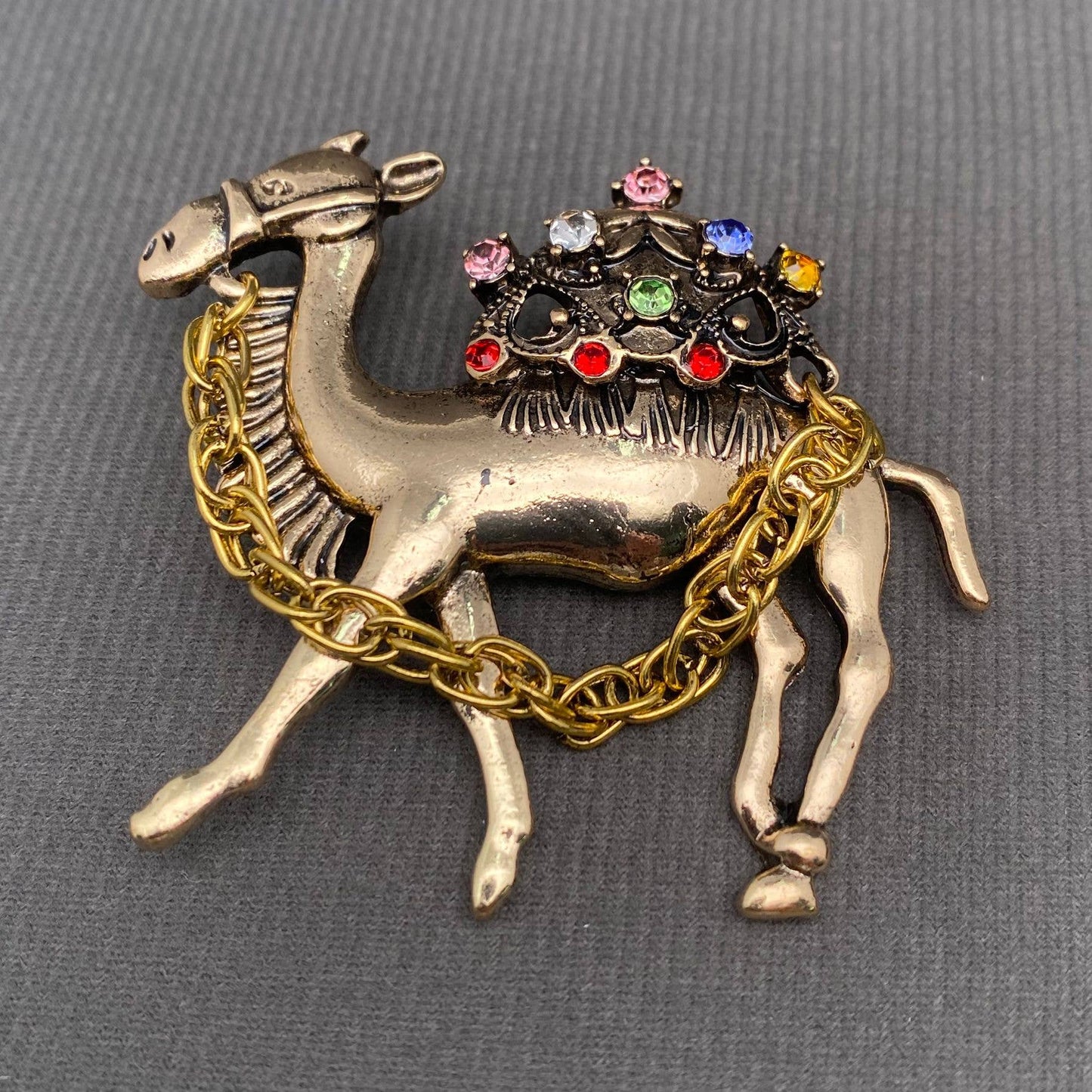 Rhinestone Inlaid Camel Brooch