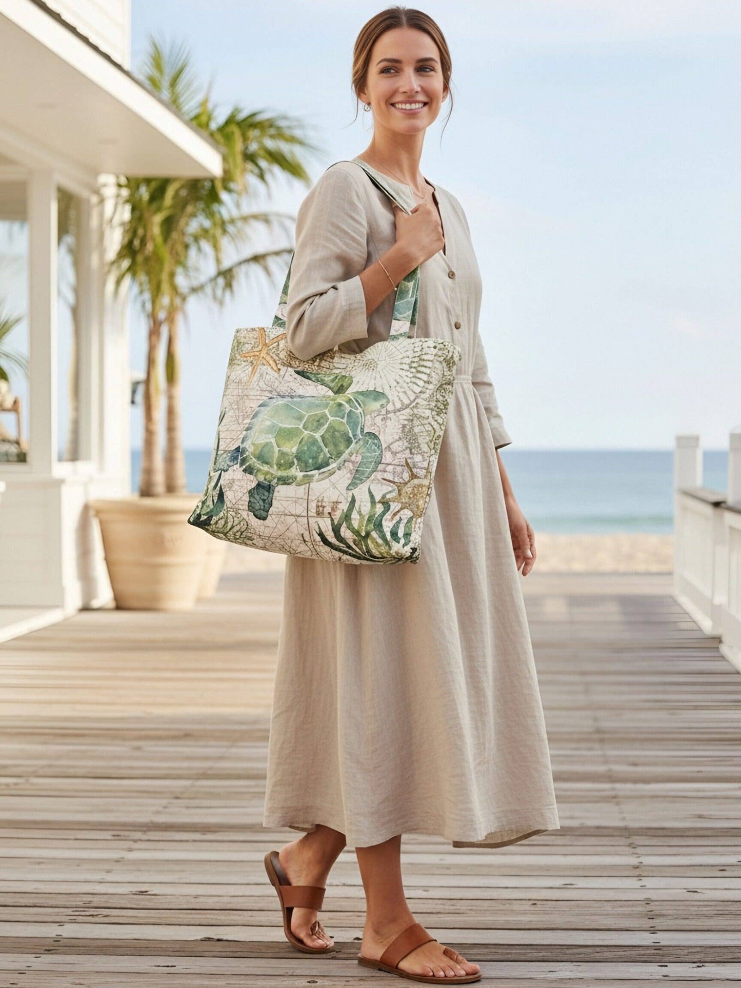JCFB0206 Green Sea Turtle Luxe Shoulder Bag