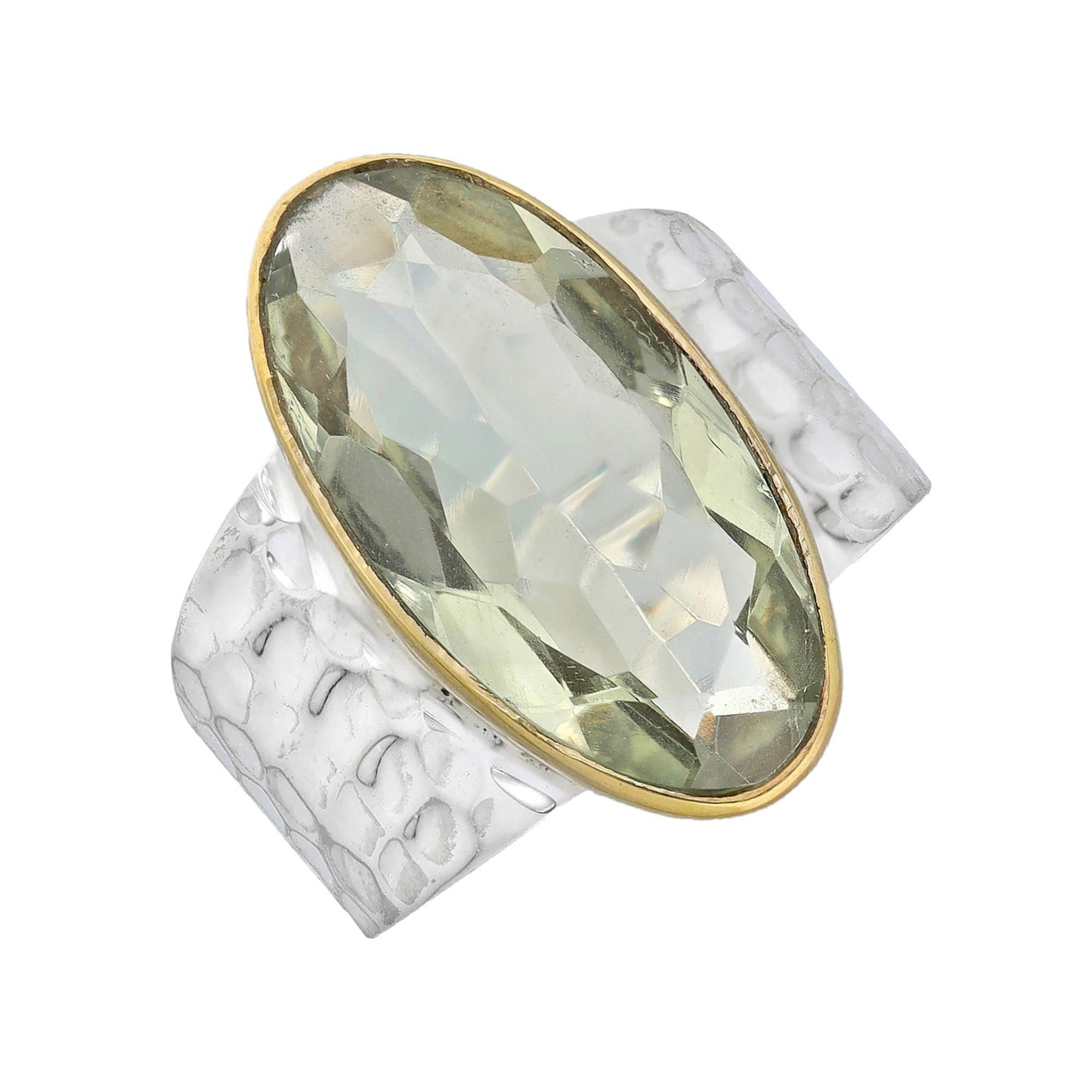 925 Sterling Silver Green Amethyst Verdant Mirage Ring: 6