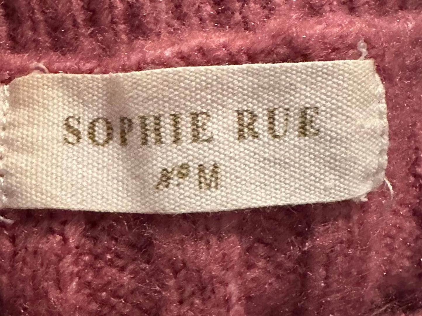 Sophie Rue Pink Ribbed Knit Sweater Size M