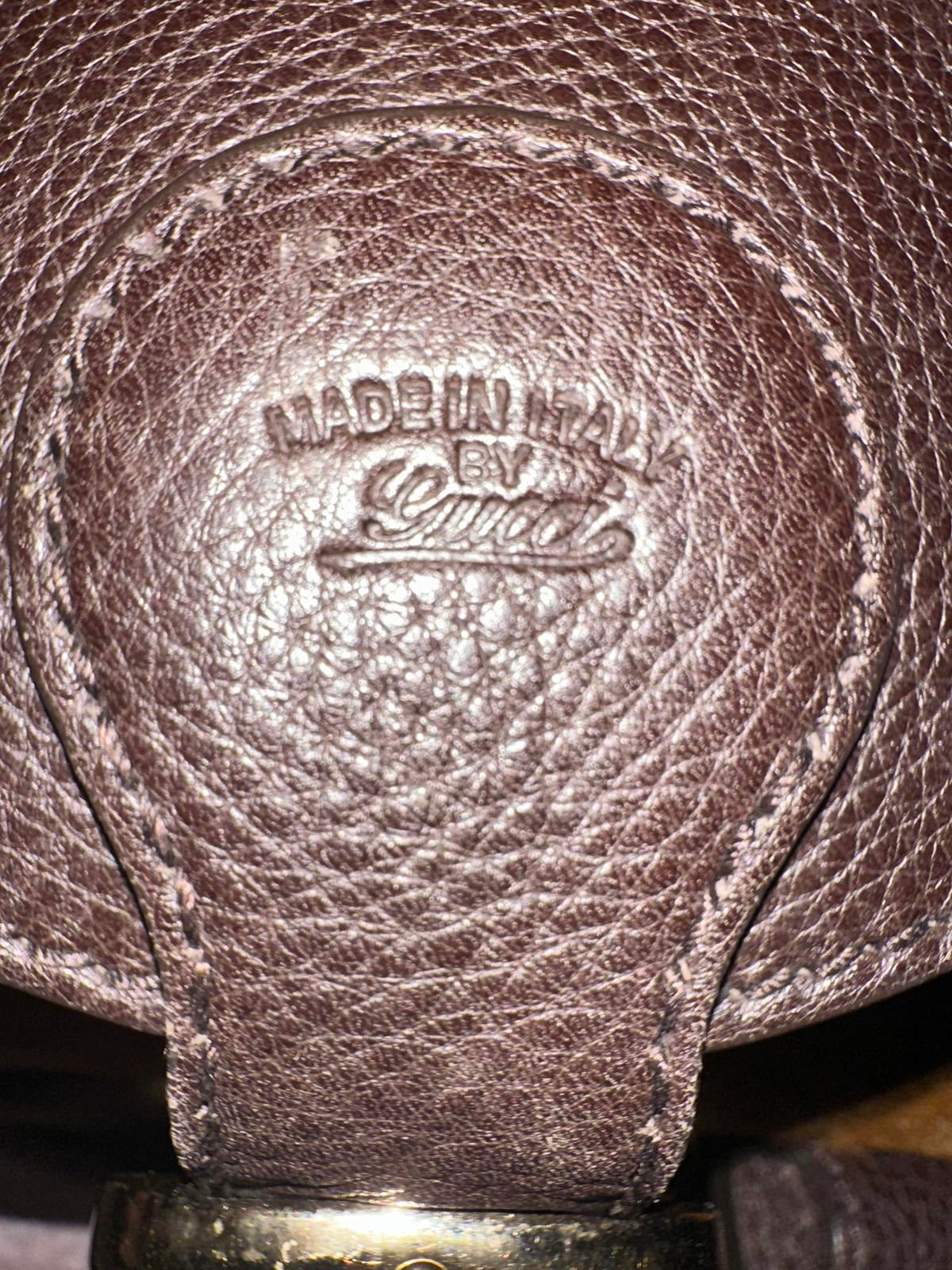 Gucci Vintage Brown Leather & Fur Accent Handbag