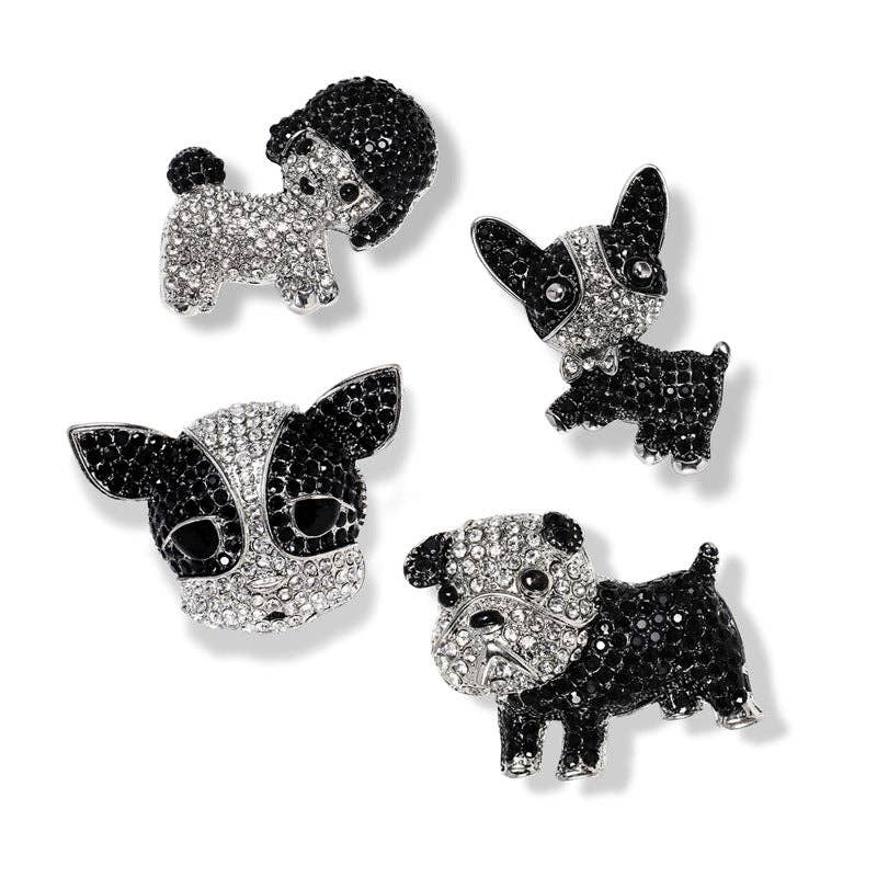 Cute Cartoon Dog Brooch for Women - Stylish Animal Pin with Rhinestones: Poodle Brooch