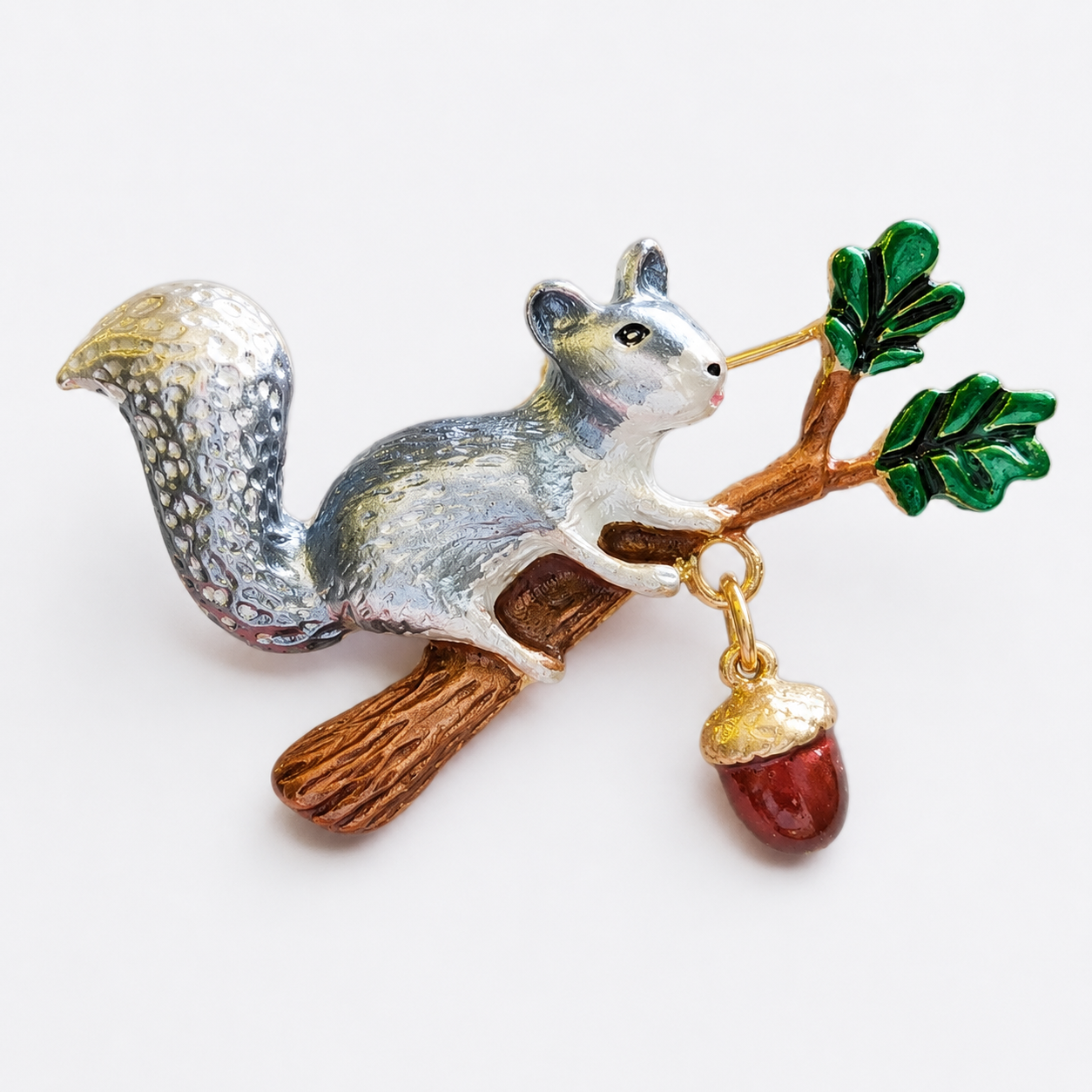 Whimsical Woodland Squirrel Brooch Pin: A1