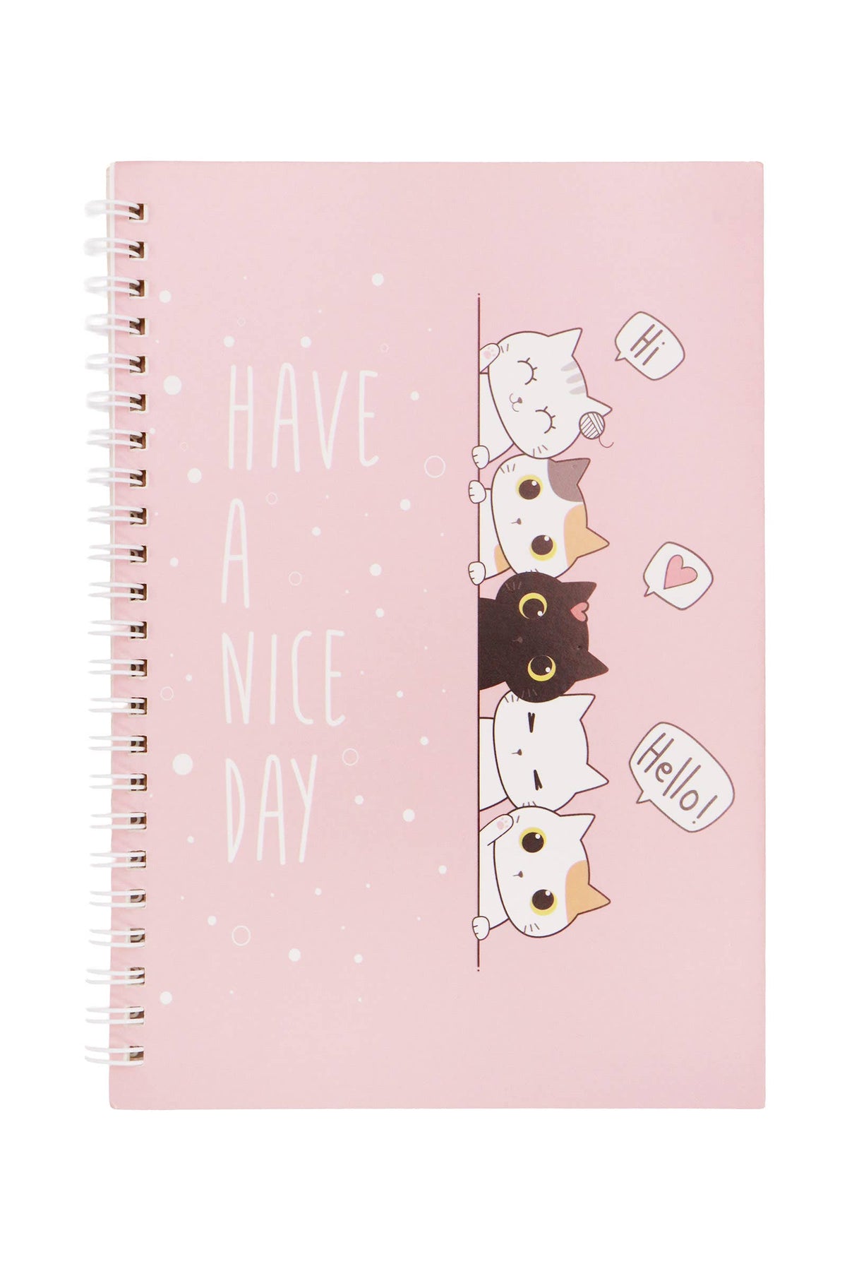 Cute Cat A5 Spiral Bound Notebook - 12 Pcs: ASSORTED / ONE SIZE