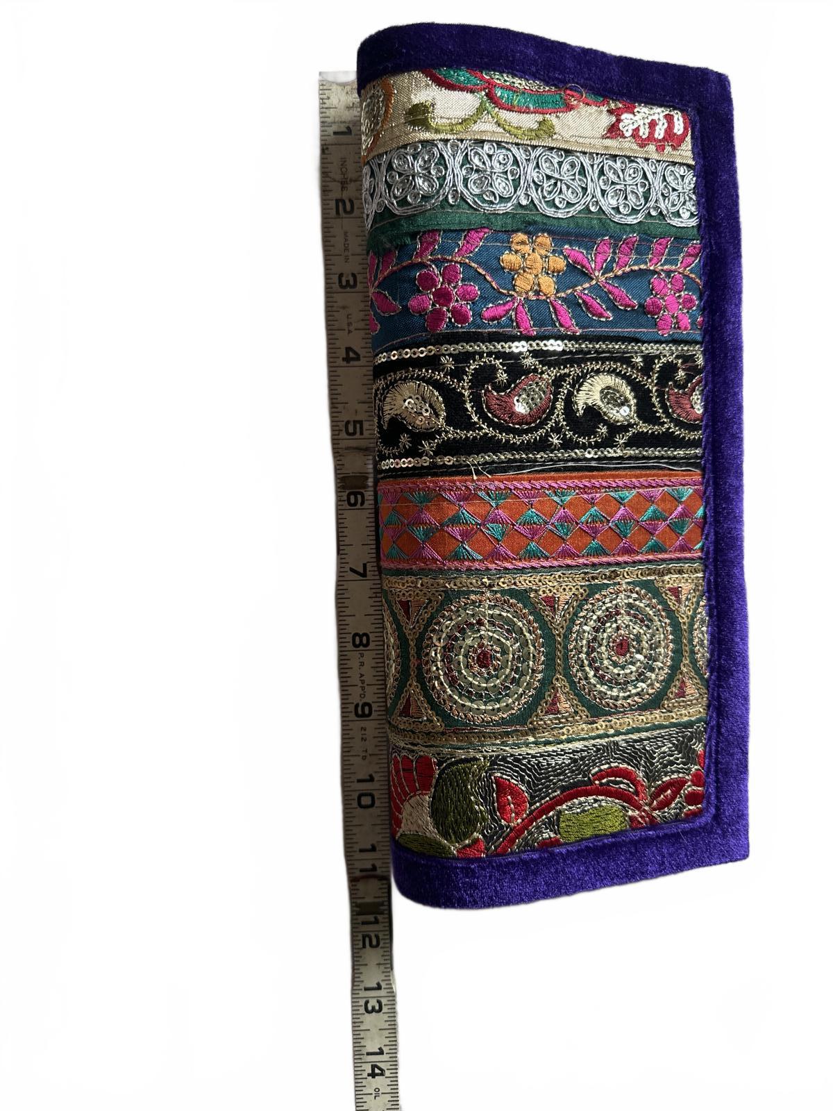 Handmade Indian Embroidered Boho Clutch Purse