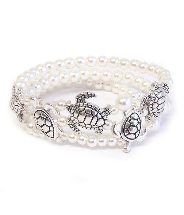 ( J602 )  PEARL LAYER BRACELET