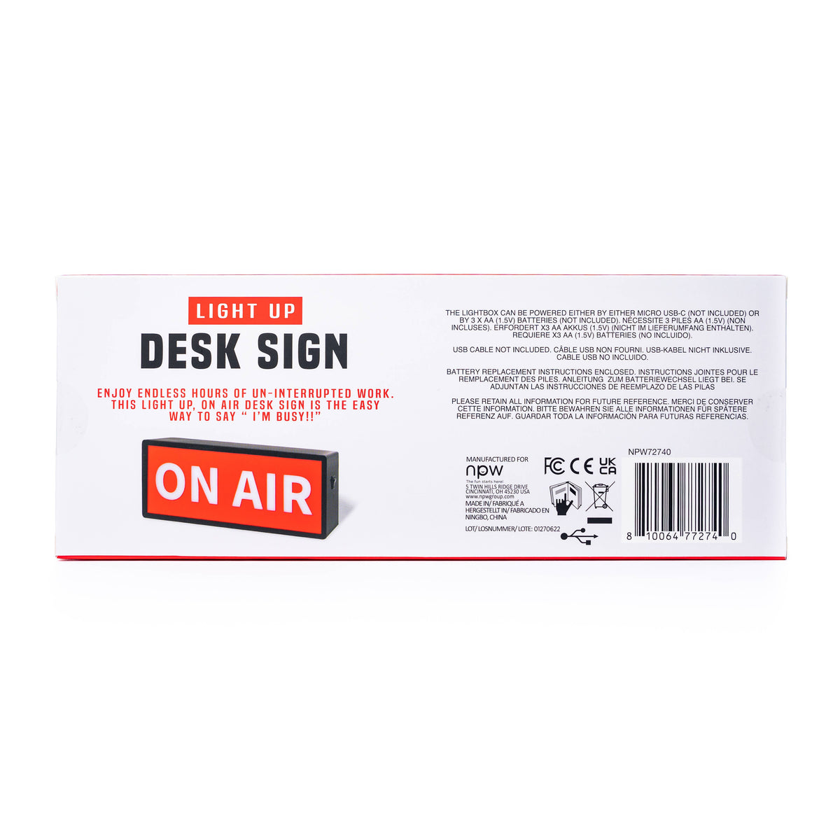 Light Up Desktop Sign