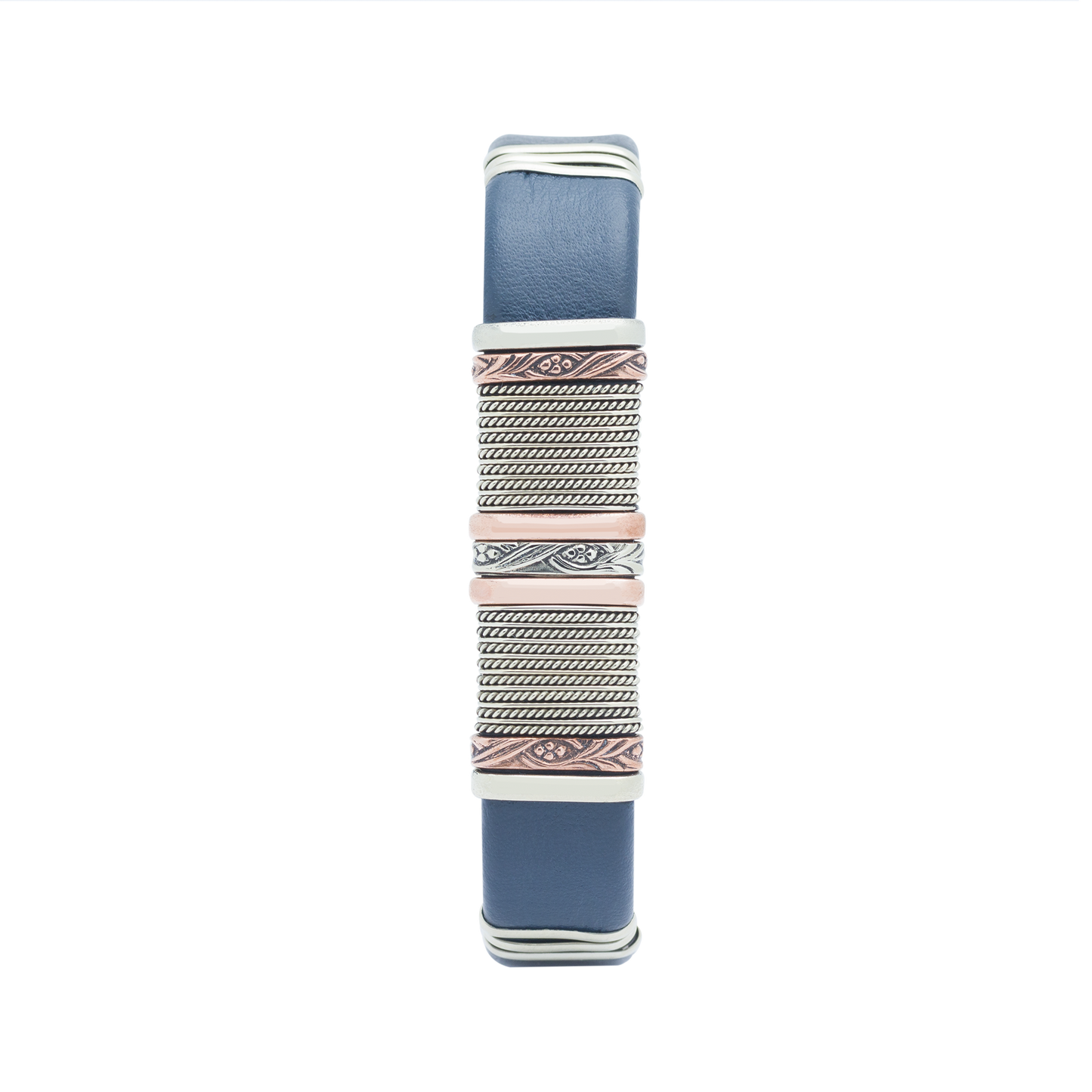 BR.ULB.0434 - Men's Navy Blue Leather Bracelet
