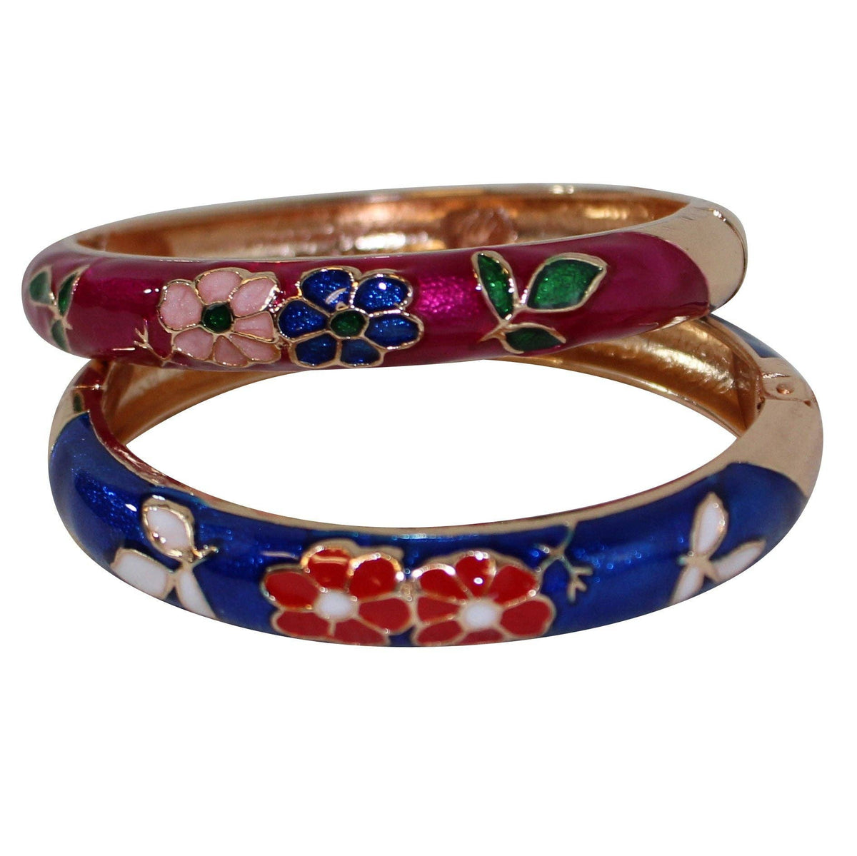 Enamel Bangles - Set of 2 - Magenta & Blue