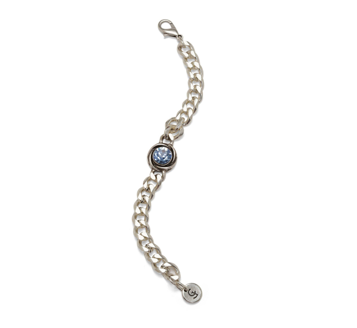 Handmade Blue Crystal Pewter Bracelet - NB2528
