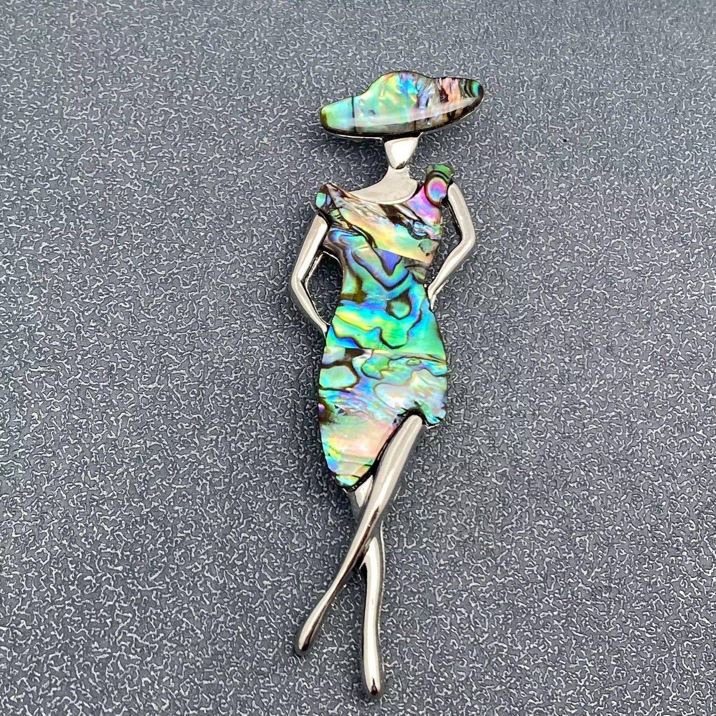 Abalone Shell Silver Tone Fashion Lady Brooch