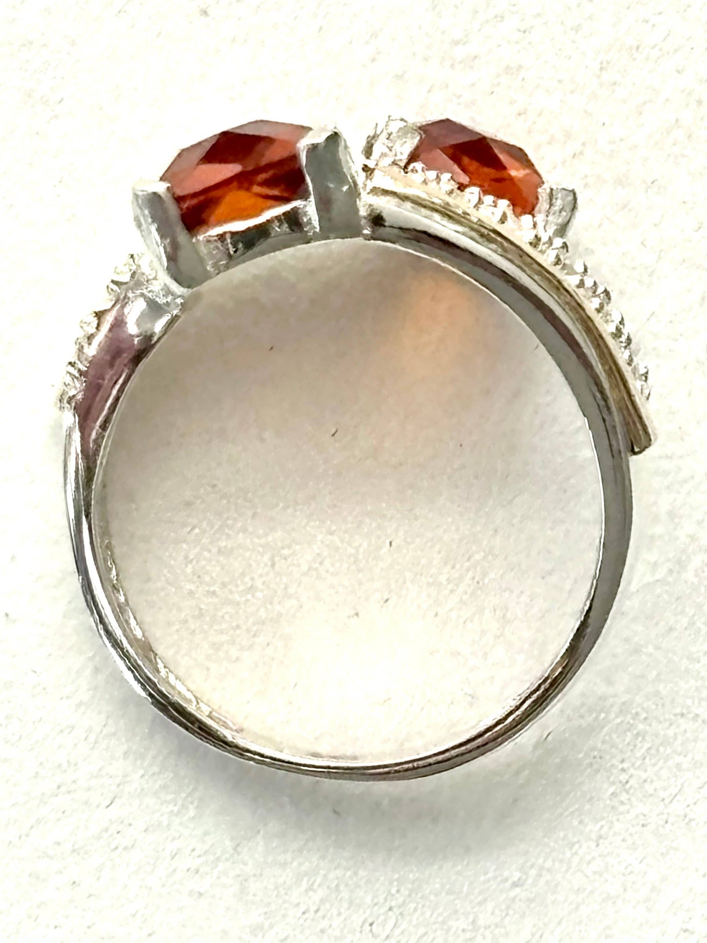 925 Sterling Silver Ring with 10K Gold Accents  Amber Quartz: 8