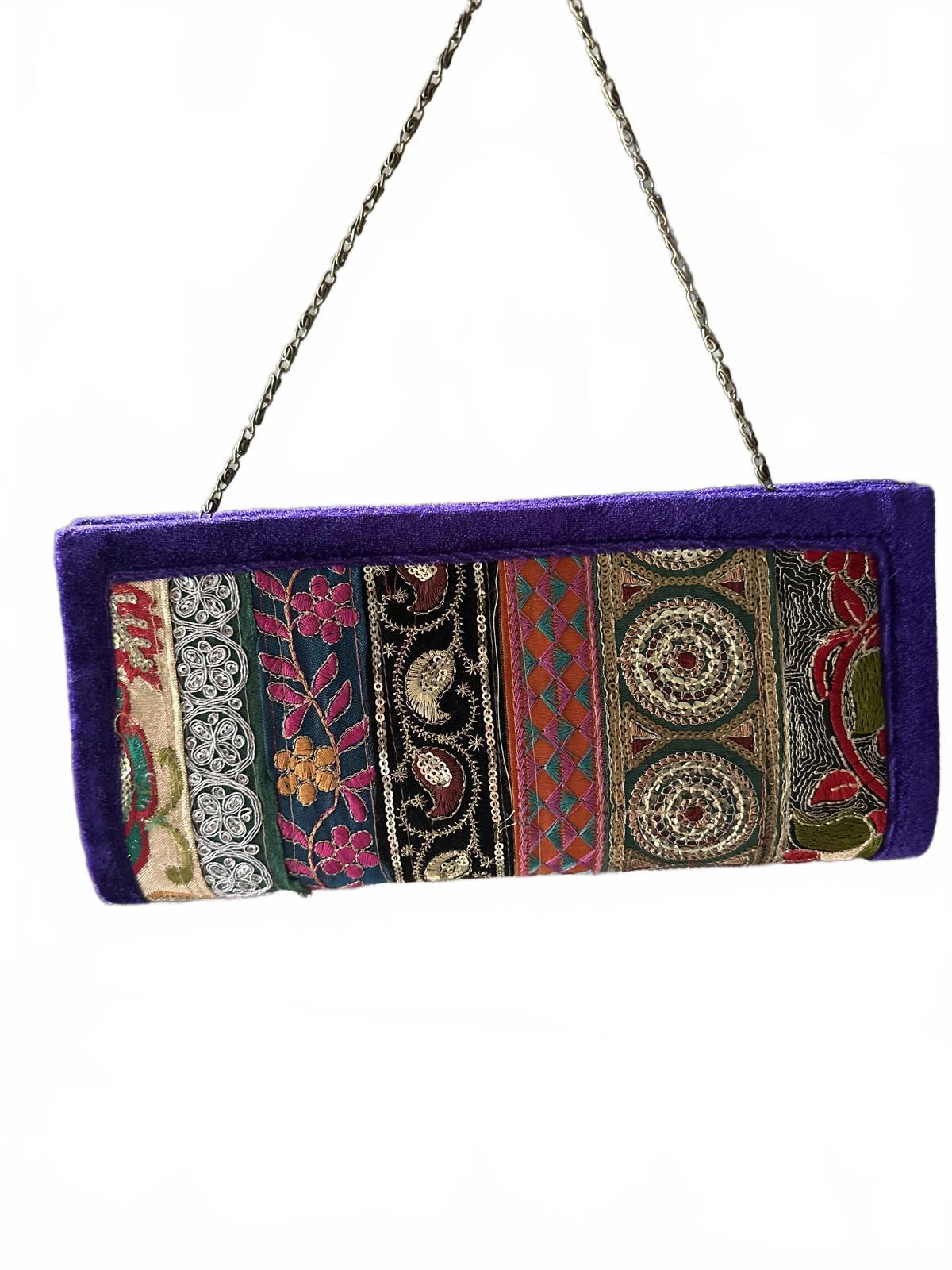 Handmade Indian Embroidered Boho Clutch Purse