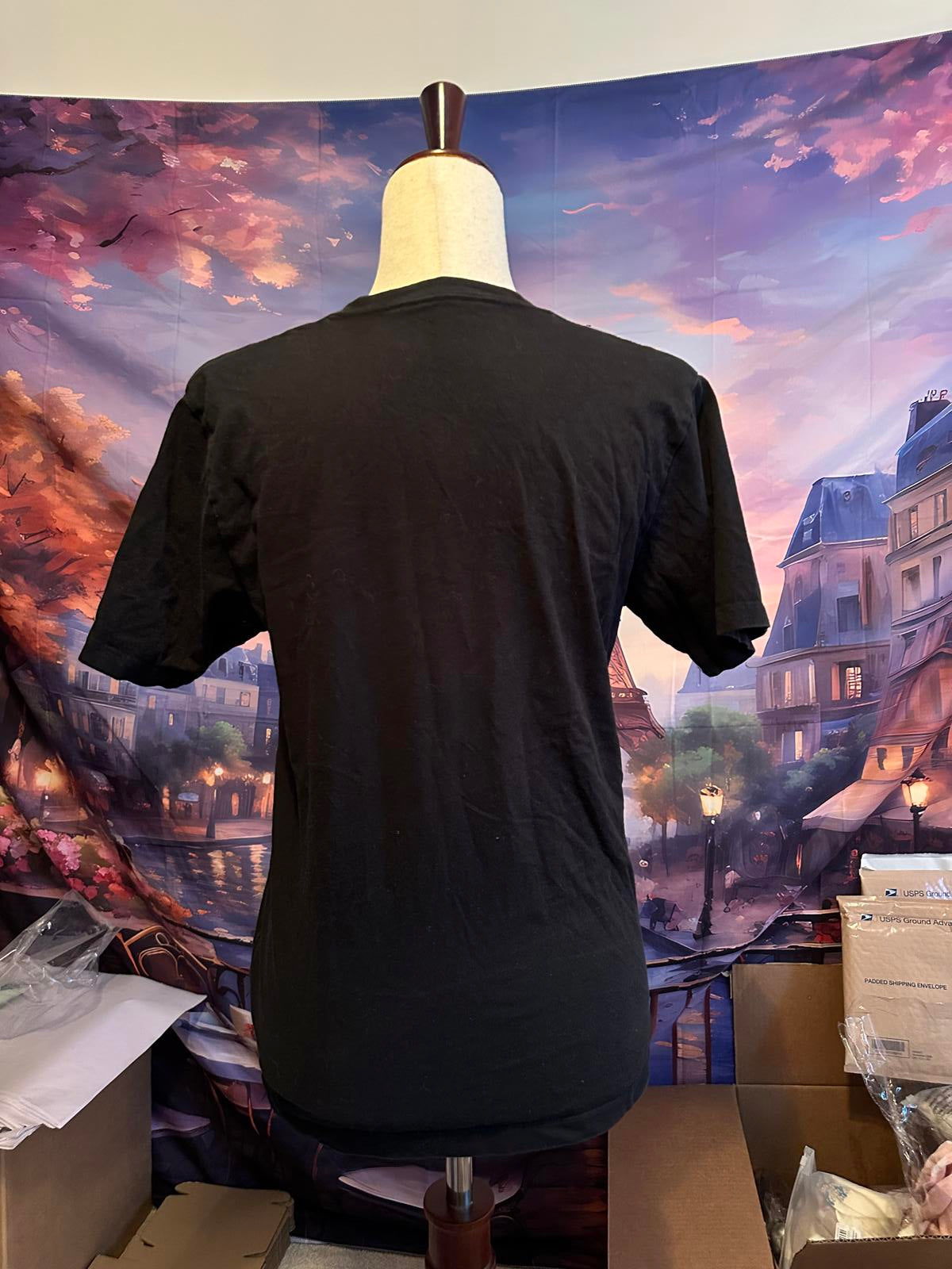 Graniph Graphic Print Black Unisex T-Shirt Size Small