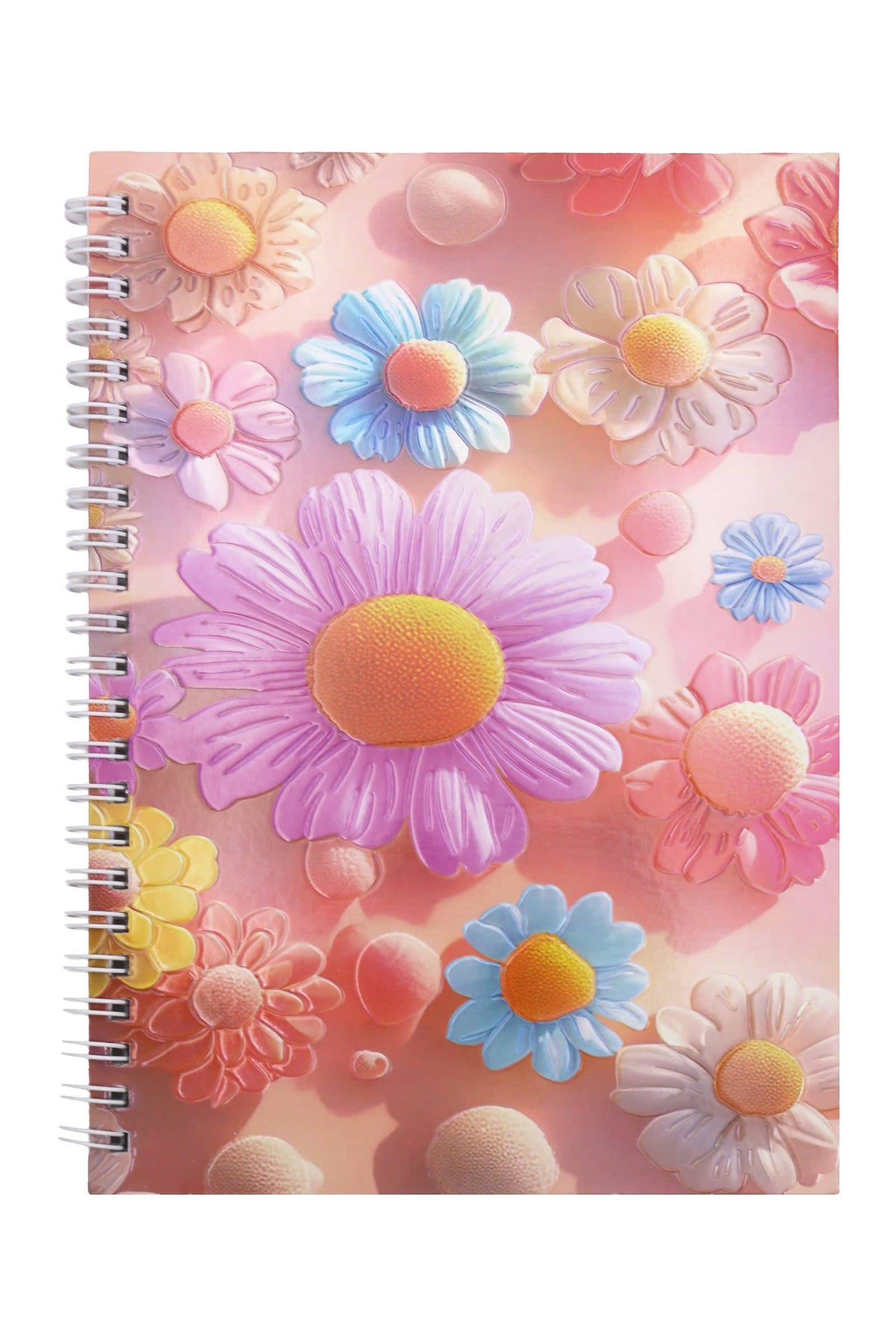 Flower Variety Iridescent A5 Spiral Bound Notebook - 12 Pcs: ASSORTED / ONE SIZE