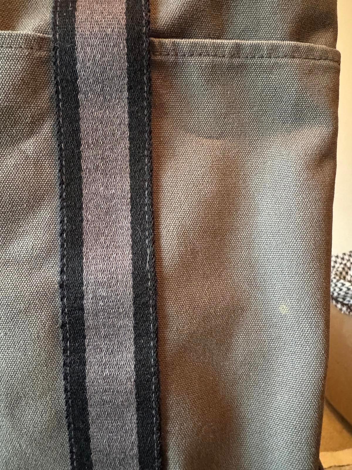 Hermes Gray Black Canvas Tote Bag Luxury Designer Purse