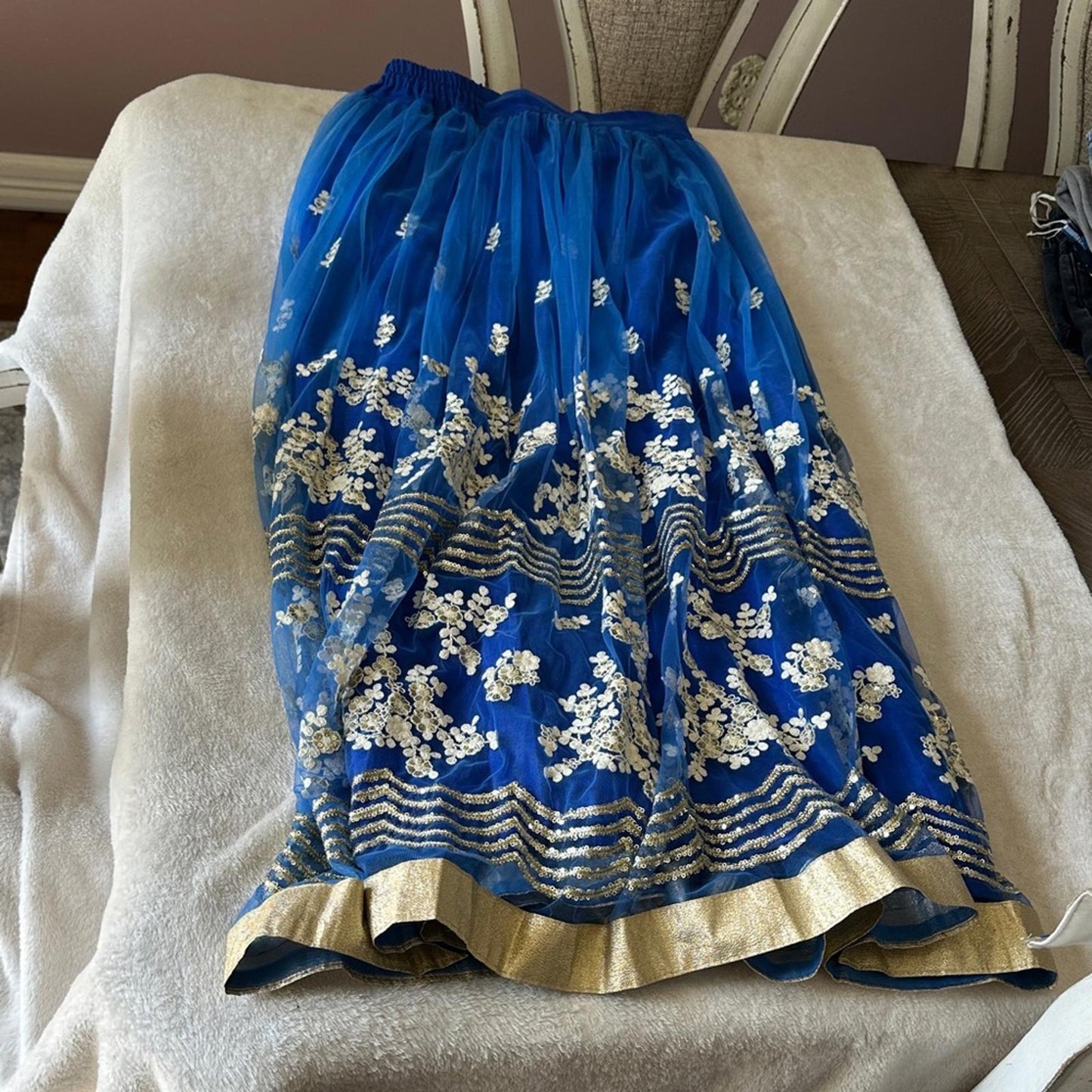 Elegant White and Blue 2-piece Gagra Girls