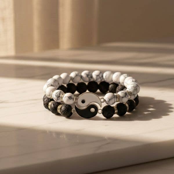 Yin Yang Beaded Bracelet Set