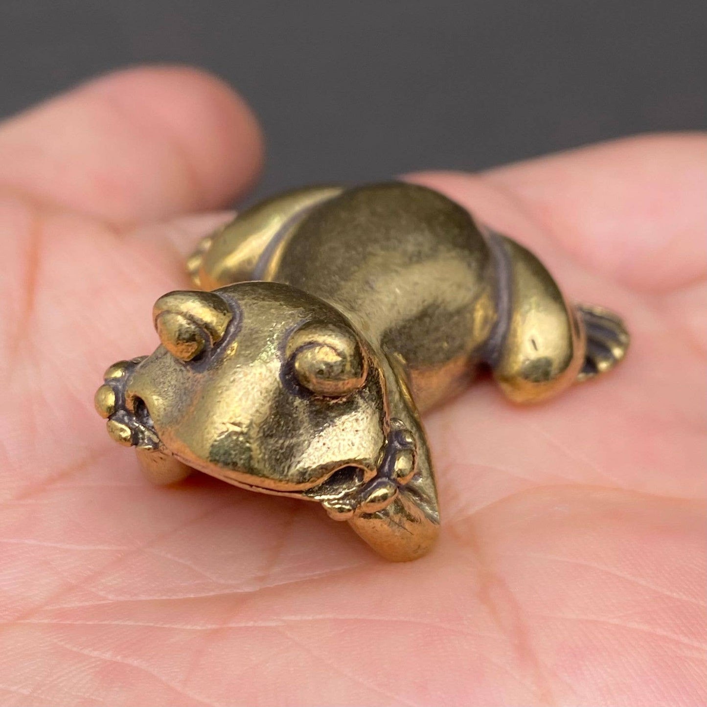 The Frog in Meditation Brass Crafts Desktop Ornaments