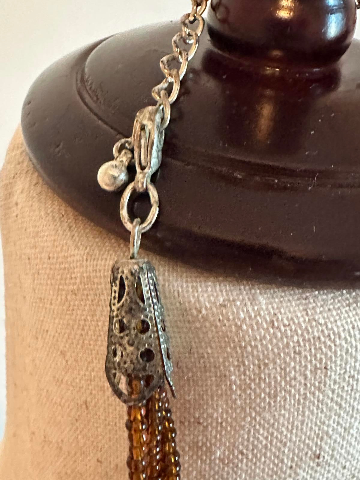 Multi-Strand Blue and Green Beaded Necklace