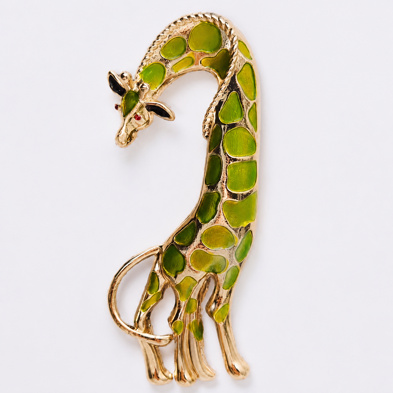 Whimsical Enamel Giraffe Brooch Pin: A1