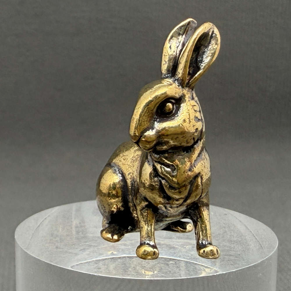'福’ Rabbit Brass Crafts Desktop Ornaments