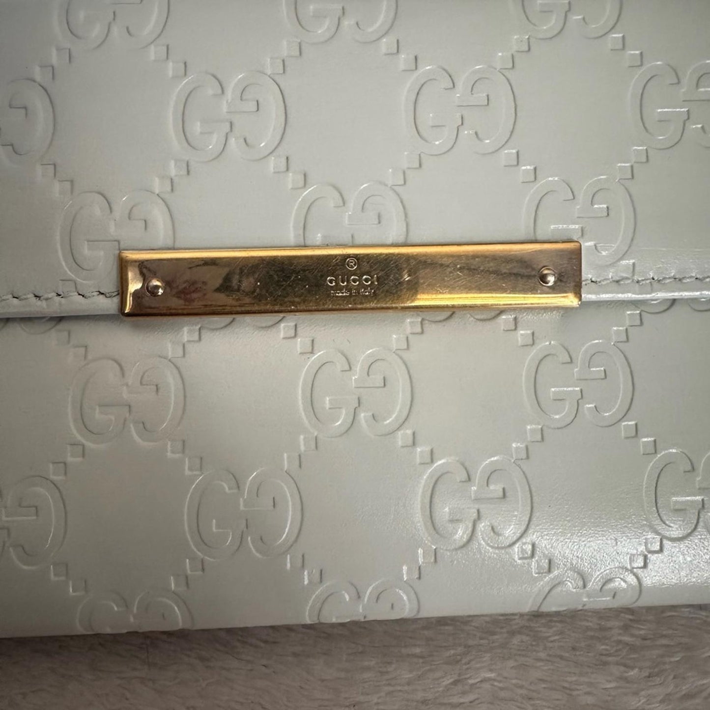 Gucci Cream Guccissima Leather Wallet Women’s Designer EUC