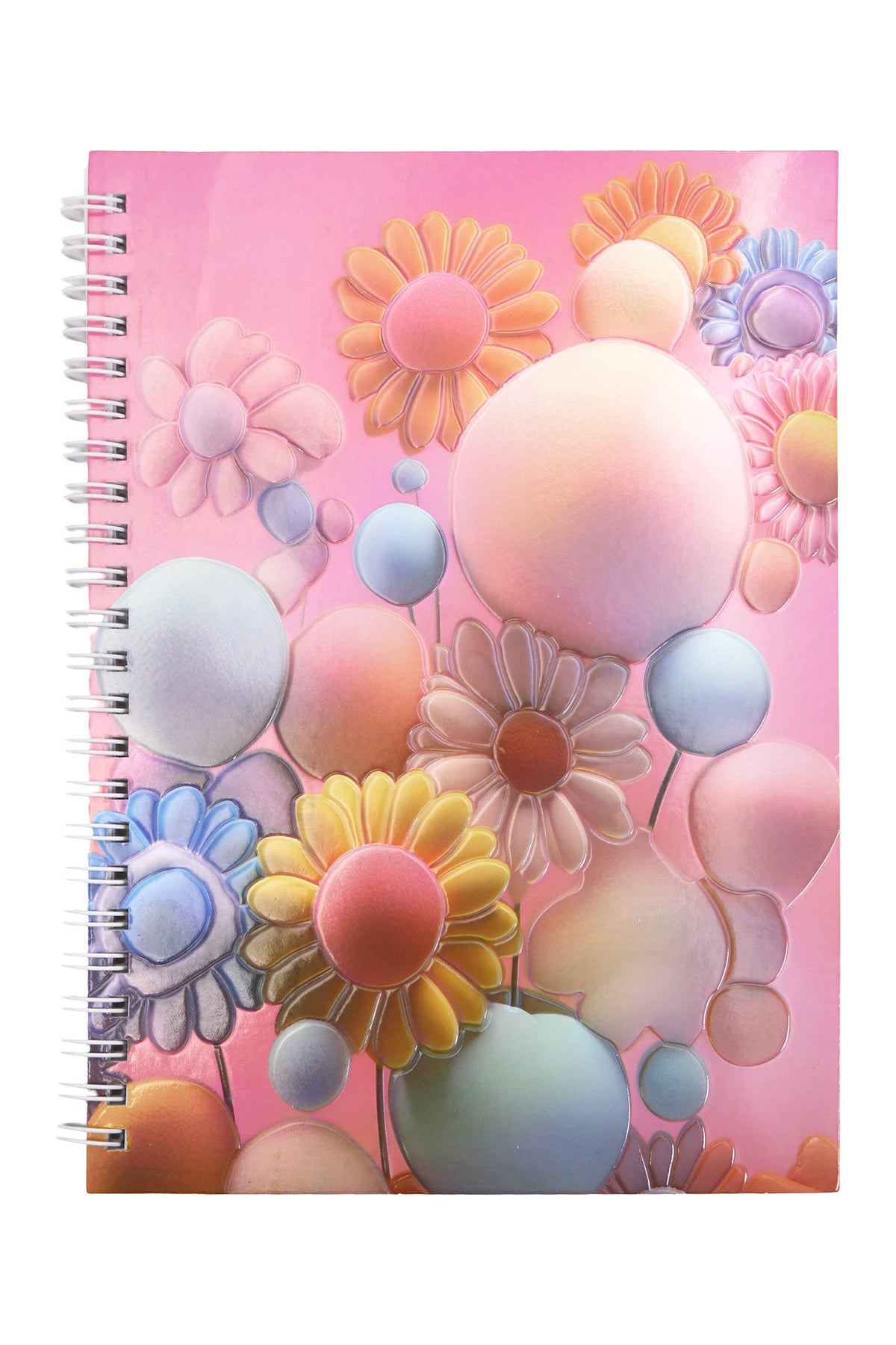 Flower Variety Iridescent A5 Spiral Bound Notebook - 12 Pcs: ASSORTED / ONE SIZE