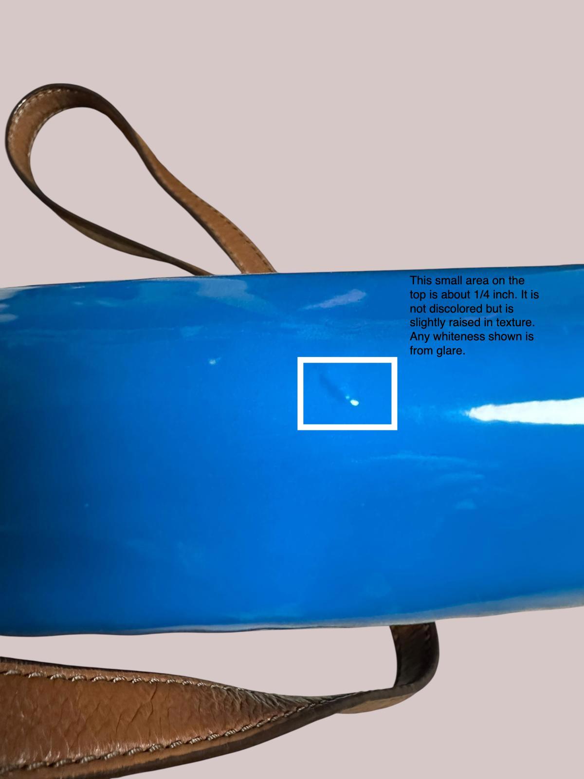 Kate Spade Blue Patent Leather Crossbody Bag EUC