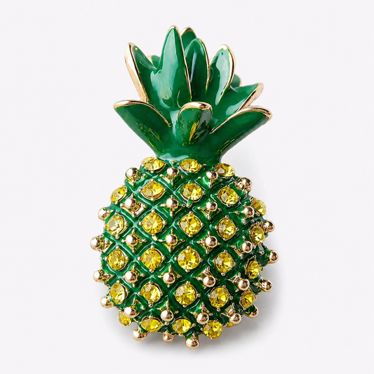 Sparkling Crystal Pineapple Brooch Pin: A1