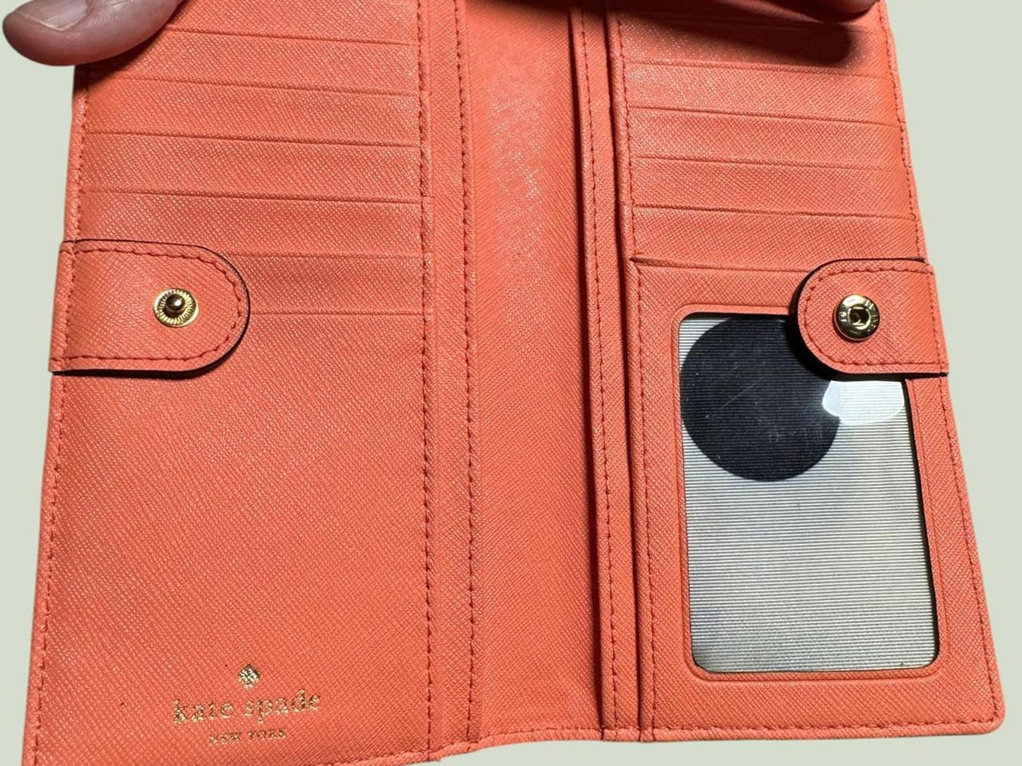 Kate Spade Coral Leather Zip Around Wallet