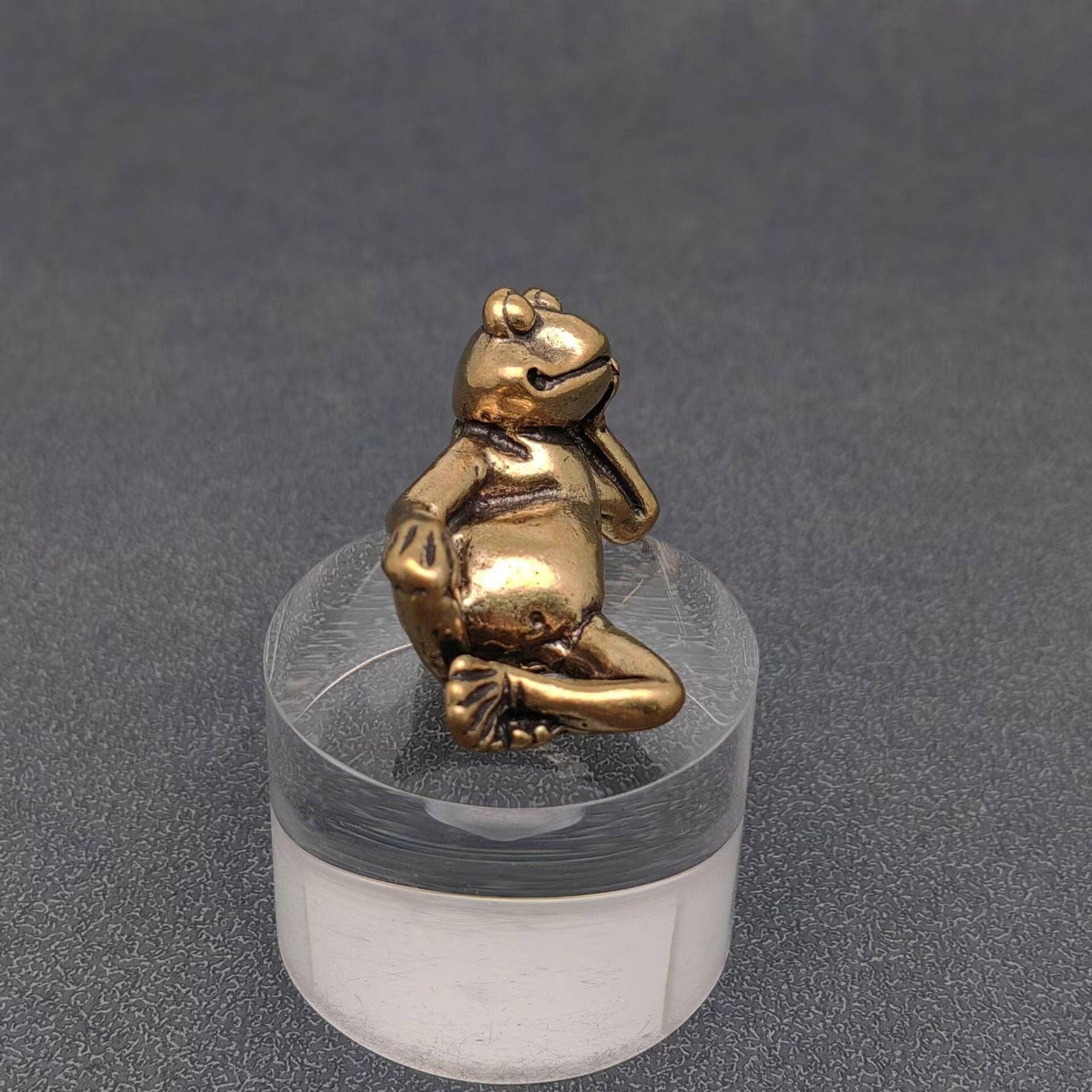 Brass Side-Lying Frog Desktop Ornaments Decorations