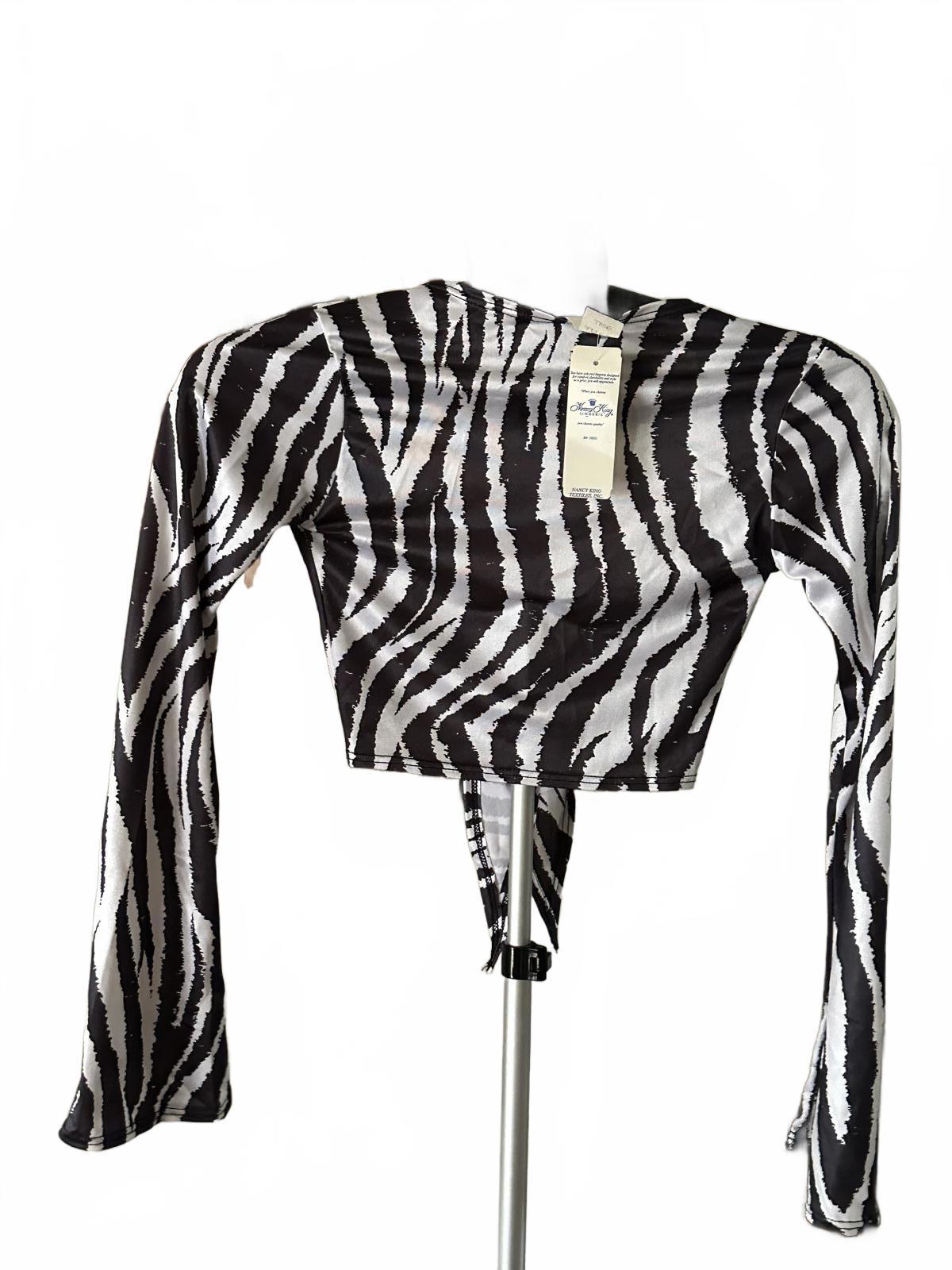 Zebra Print Women's Crop Top and Shorts Set