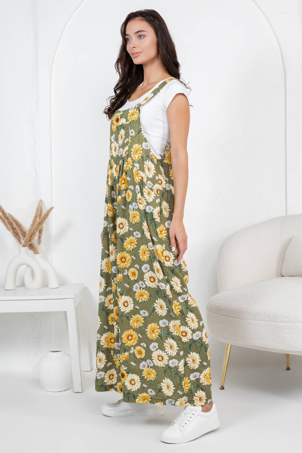 Flower Print Overall  : L