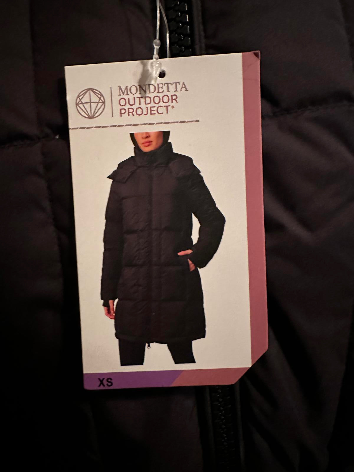 Mondetta Black Women's Long Puffer Coat with Hood Size XS