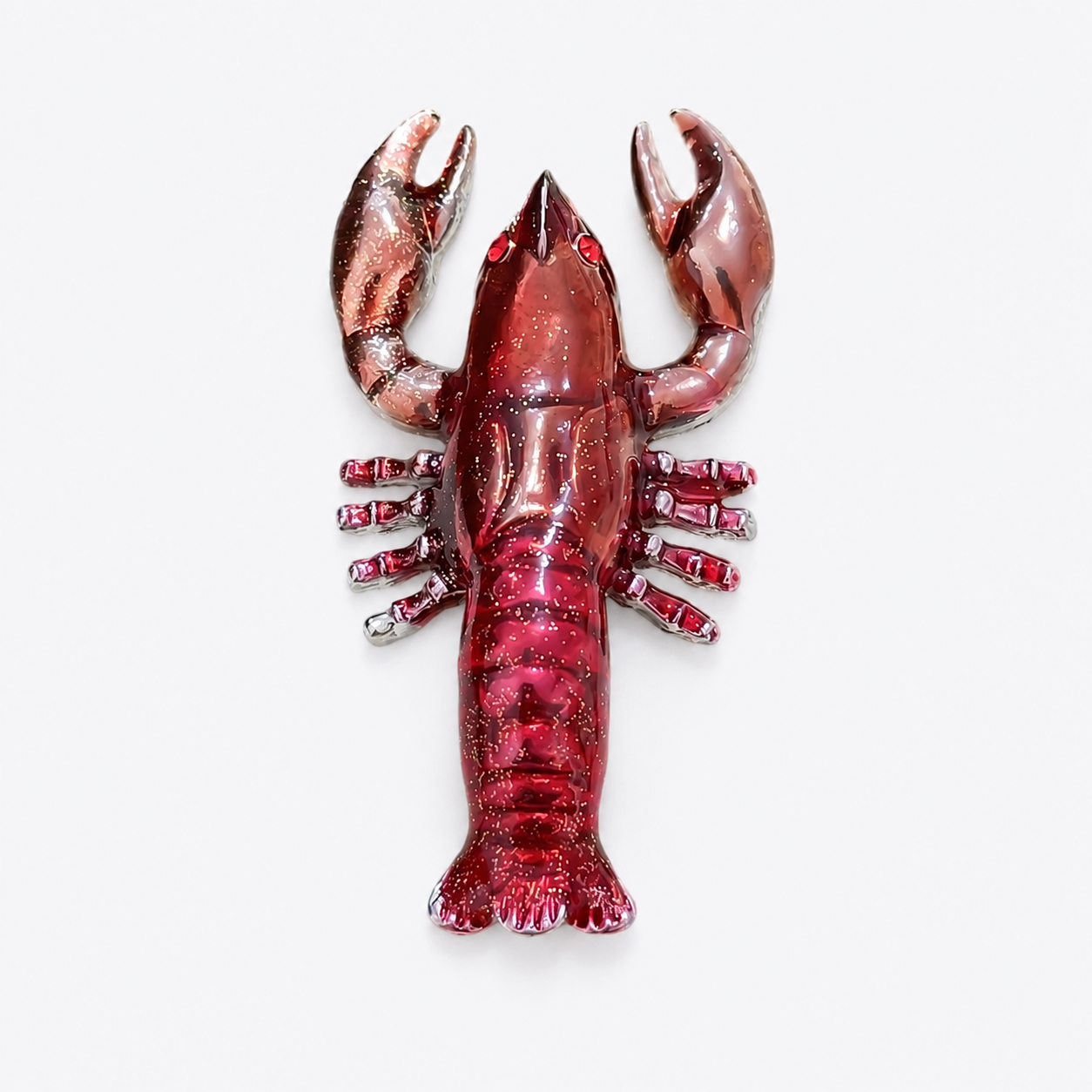 Vibrant Red Crayfish Animal Brooch Pin: A1