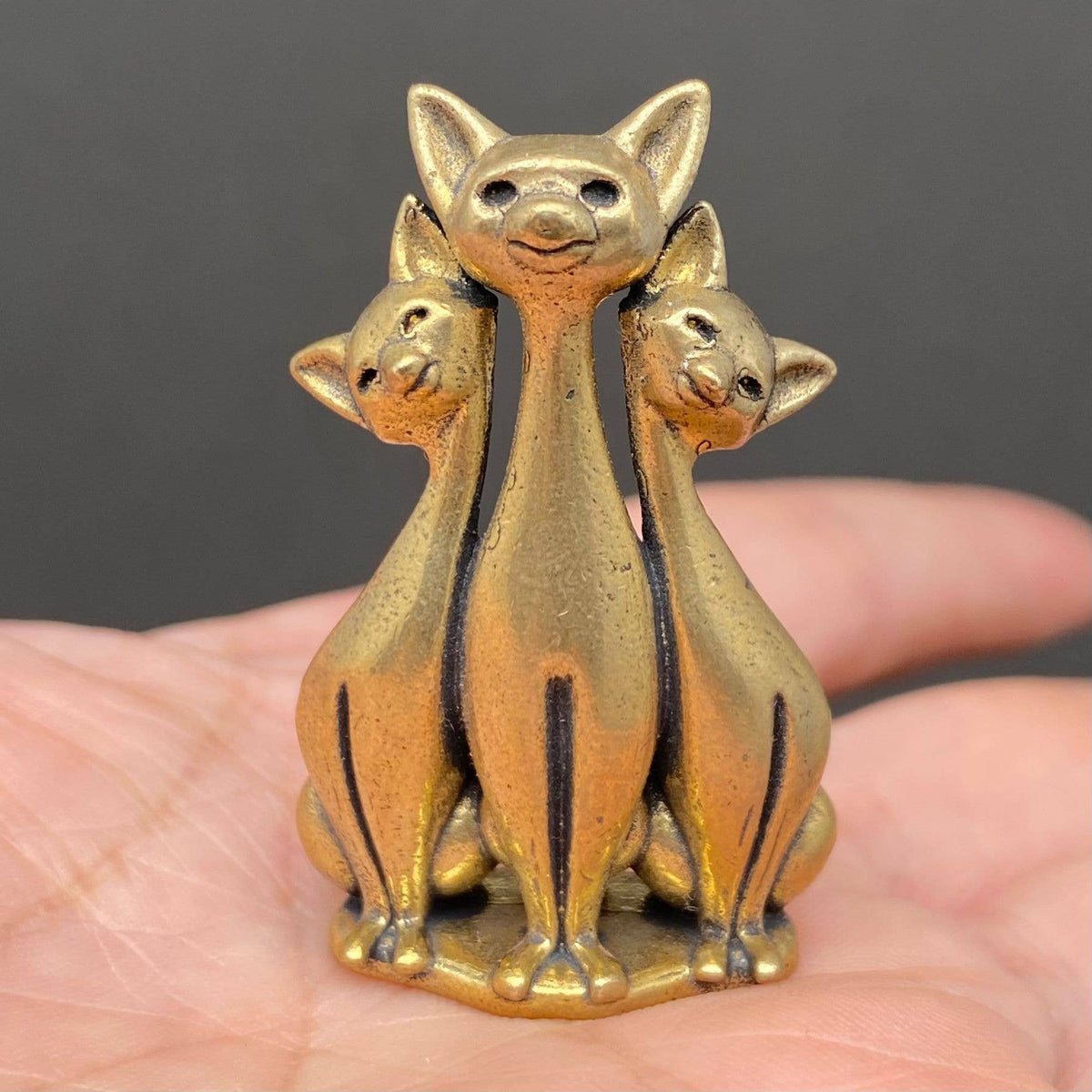 Three Cats Brass Crafts Decoration Desktop Ornaments