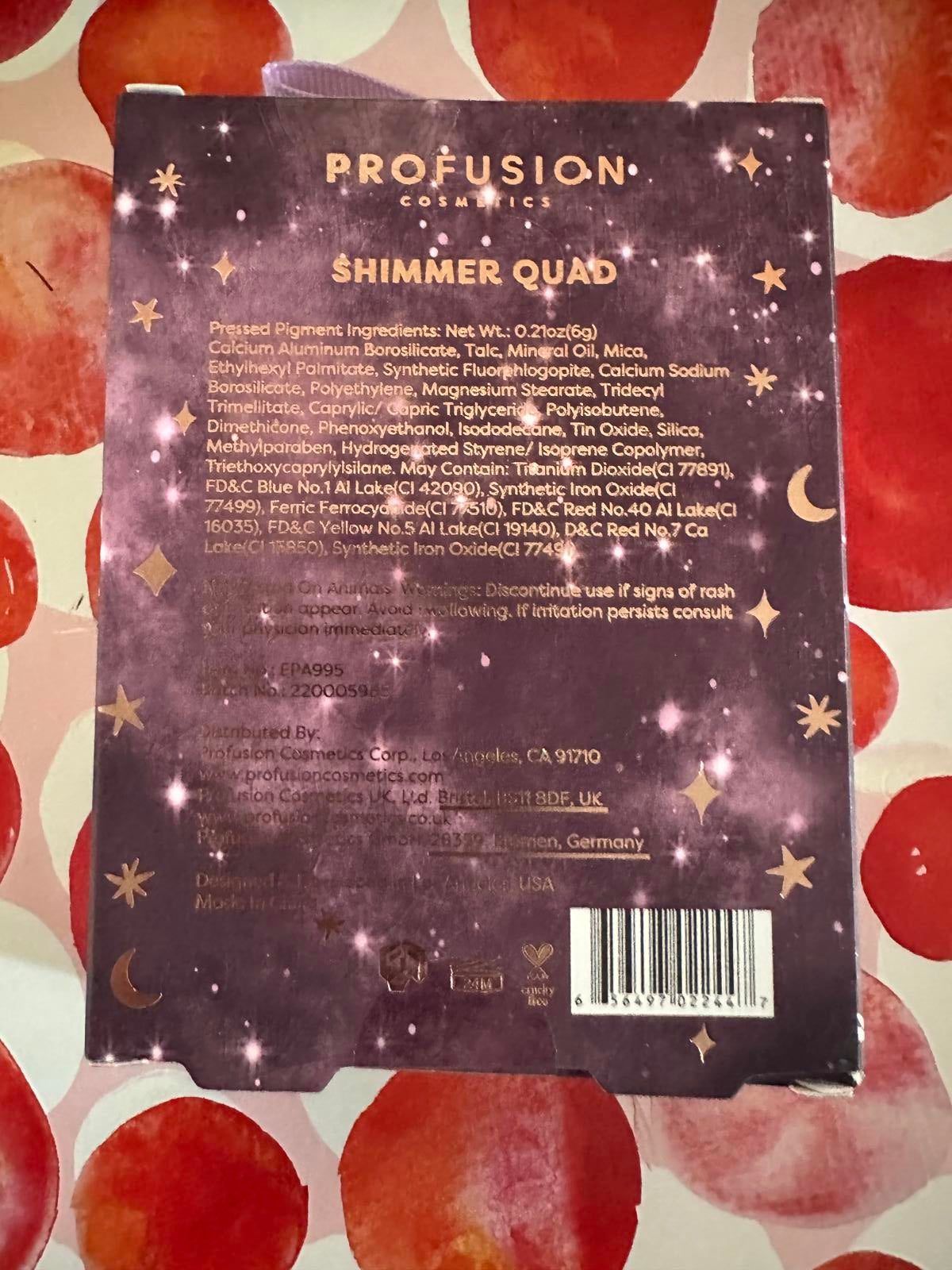 Profusion Cosmetics Bejeweled Mini Shimmer Quad Eyeshadow Palette