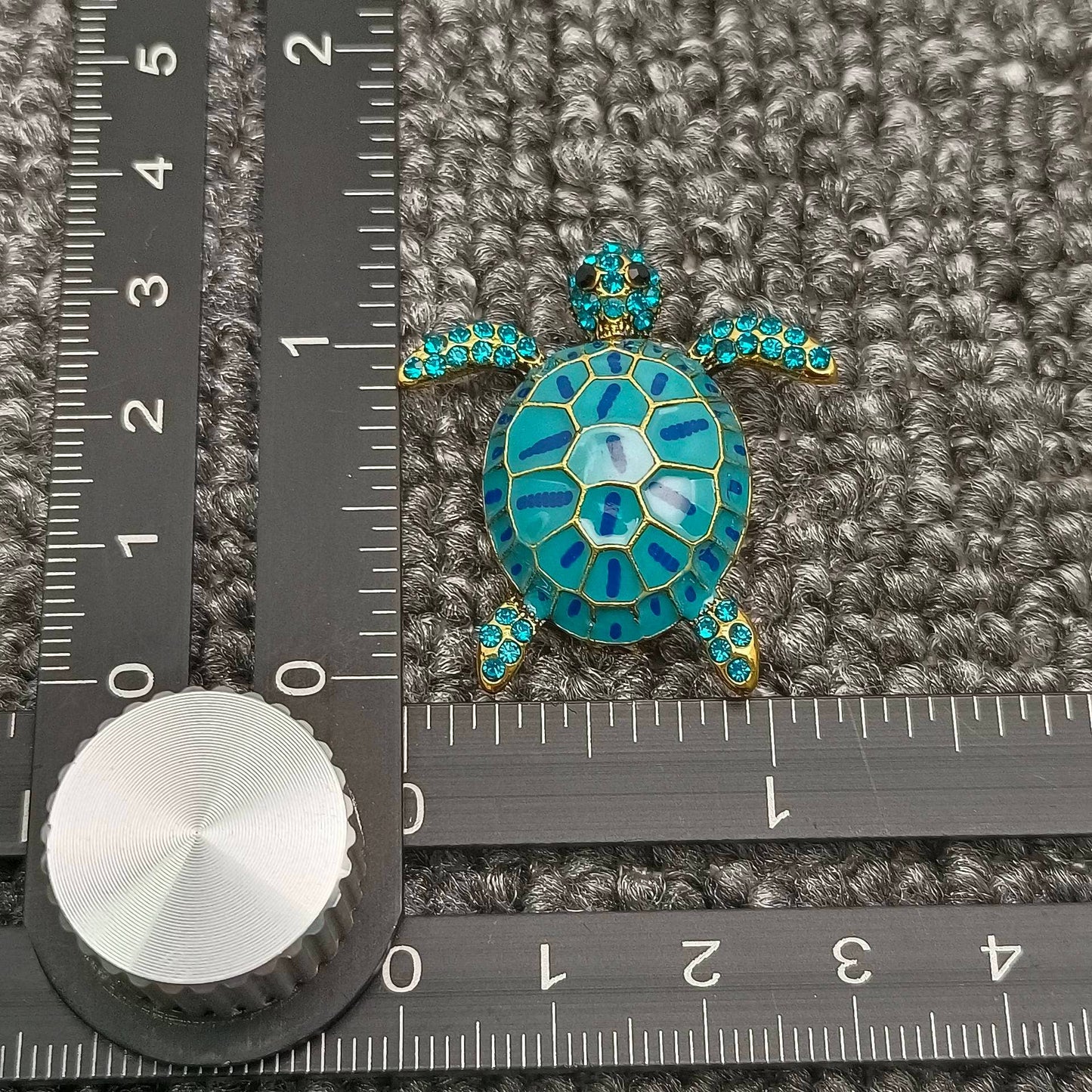 Enamel Turtle Brooch: Green