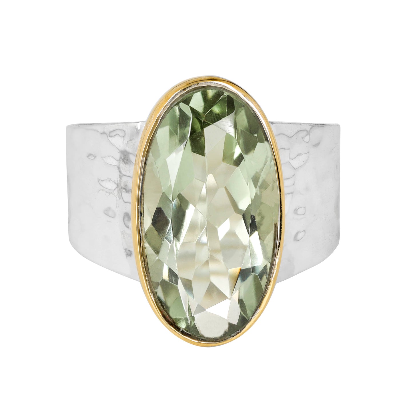 925 Sterling Silver Green Amethyst Verdant Mirage Ring: 6