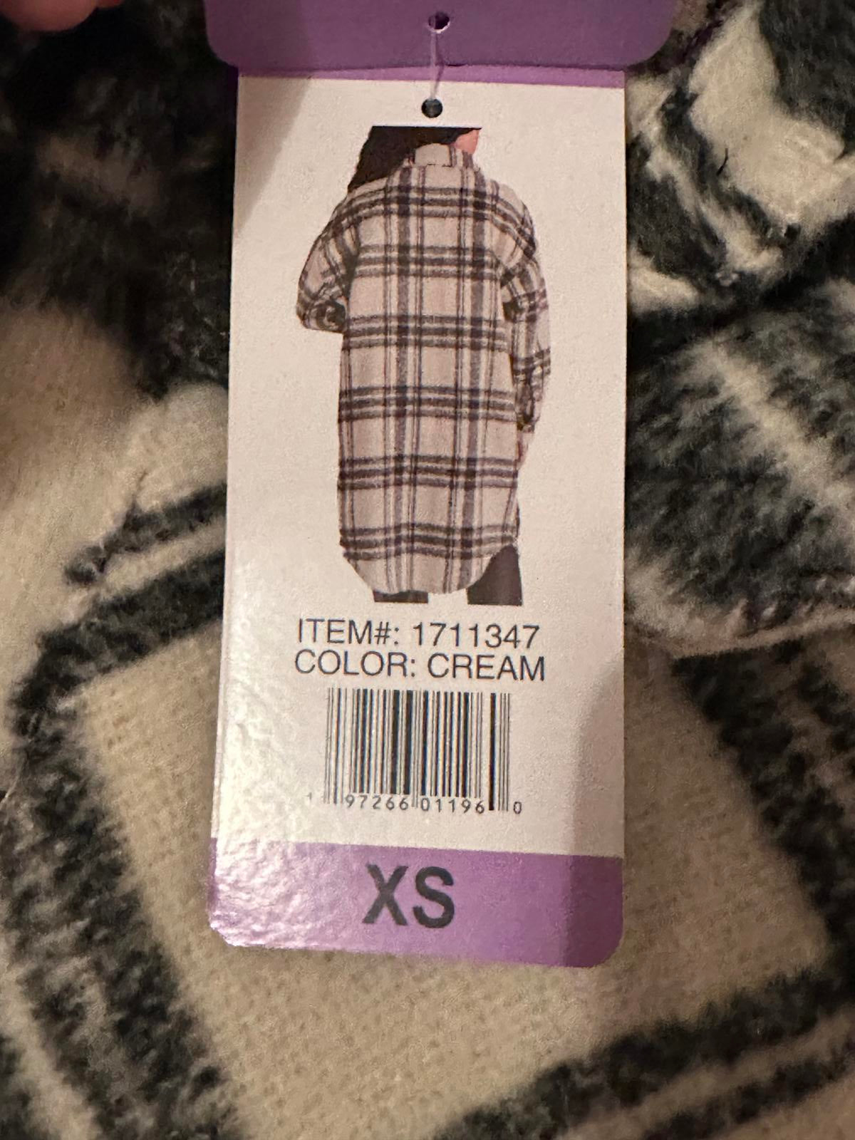 Steve Madden Women's Long Plaid Wool Blend Shacket Coat - XS