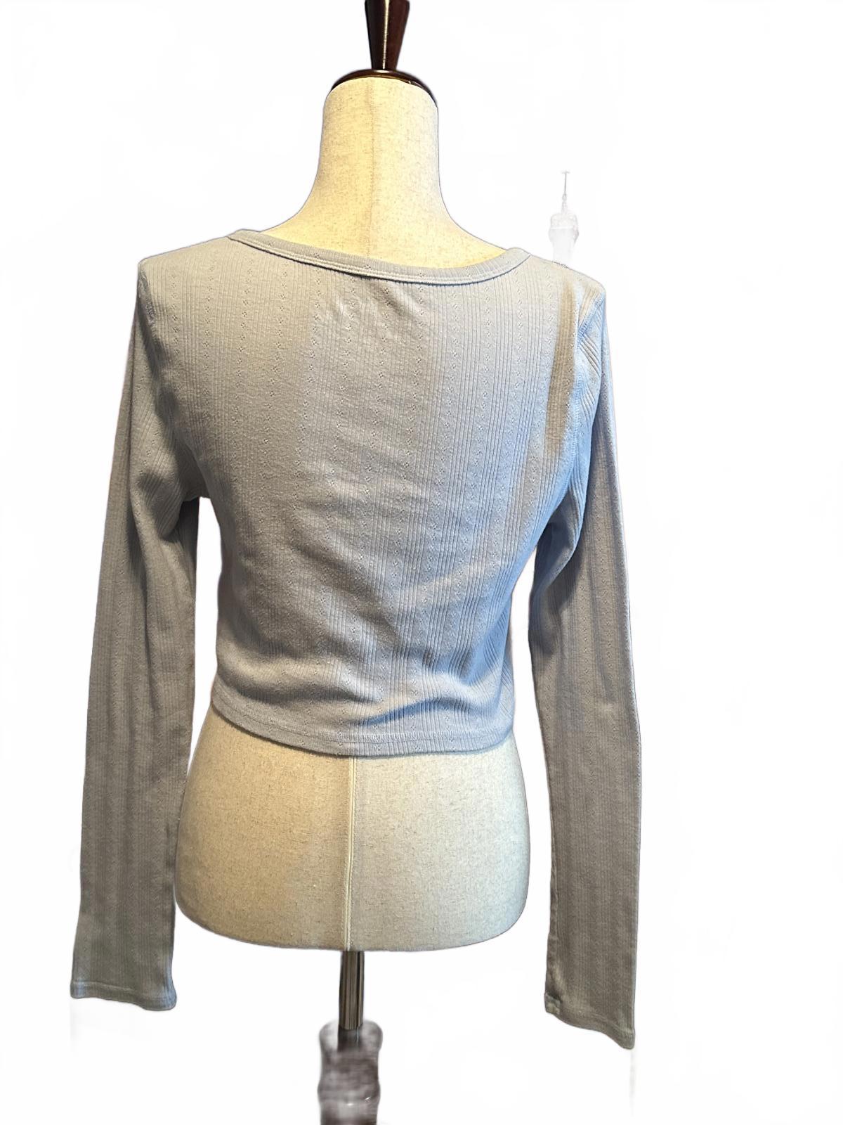 Aero Shrunken Tee Collection Women's Ribbed Top XL Blue